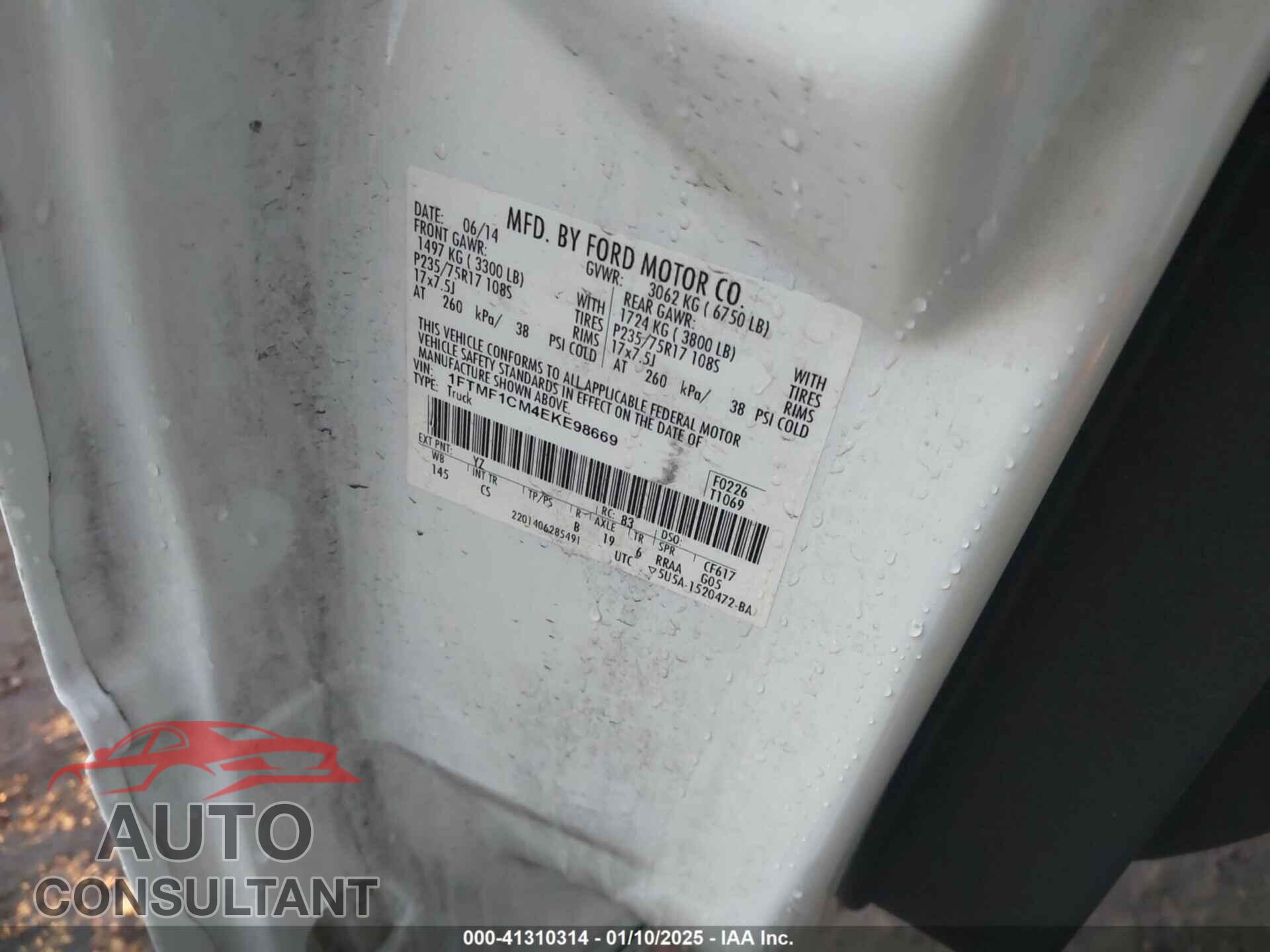 FORD F-150 2014 - 1FTMF1CM4EKE98669