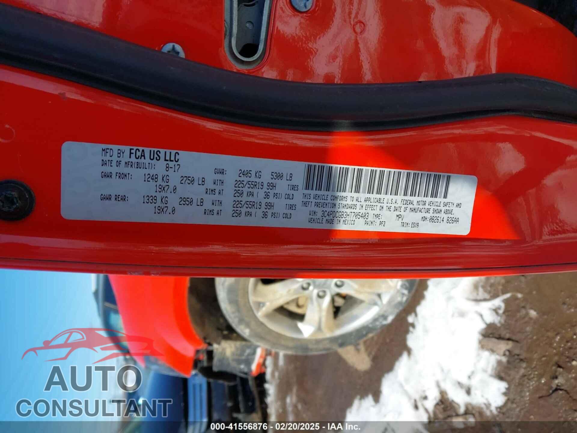 DODGE JOURNEY 2017 - 3C4PDCGB3HT705403
