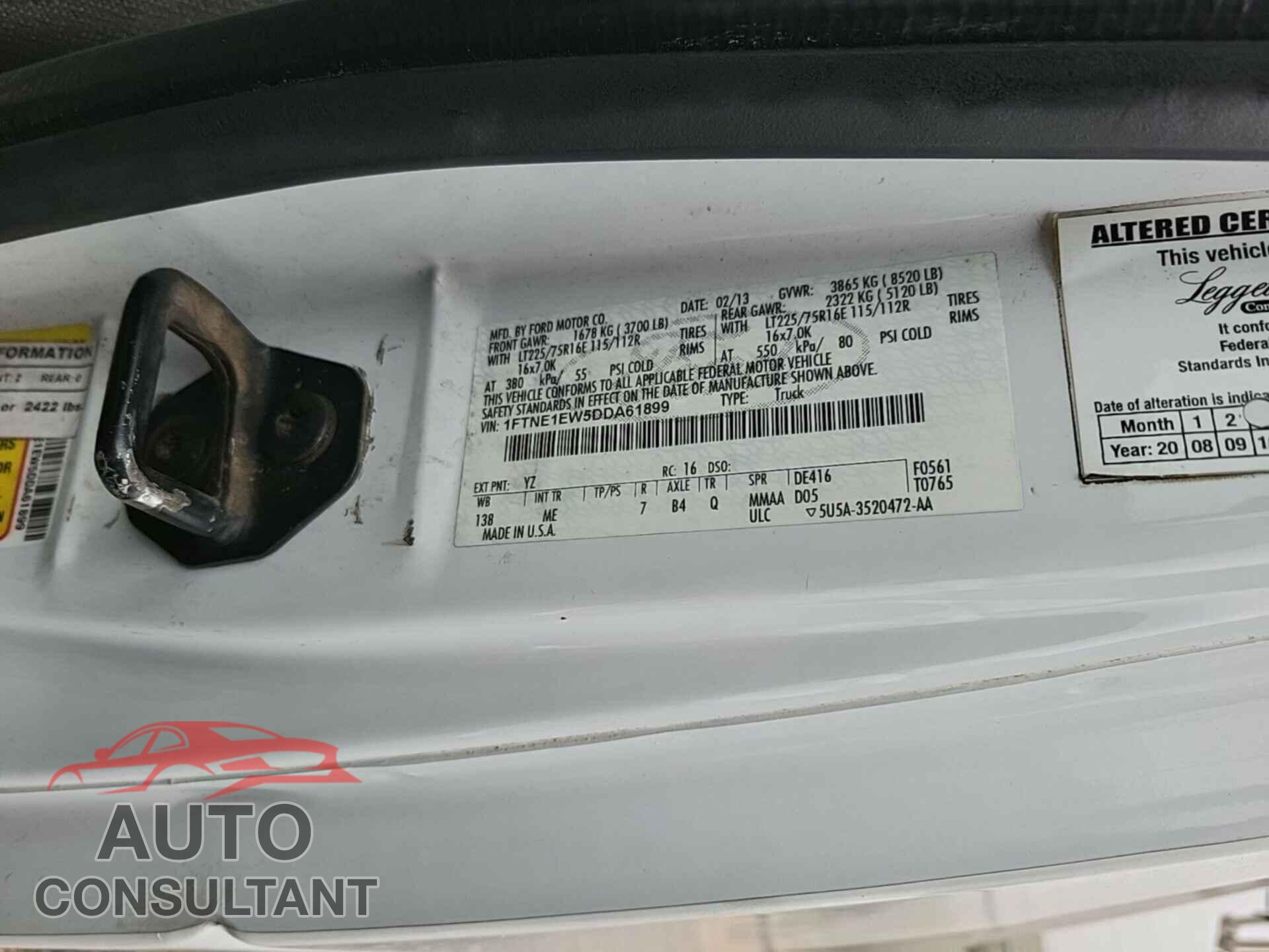 FORD E-150 2013 - 1FTNE1EW5DDA61899