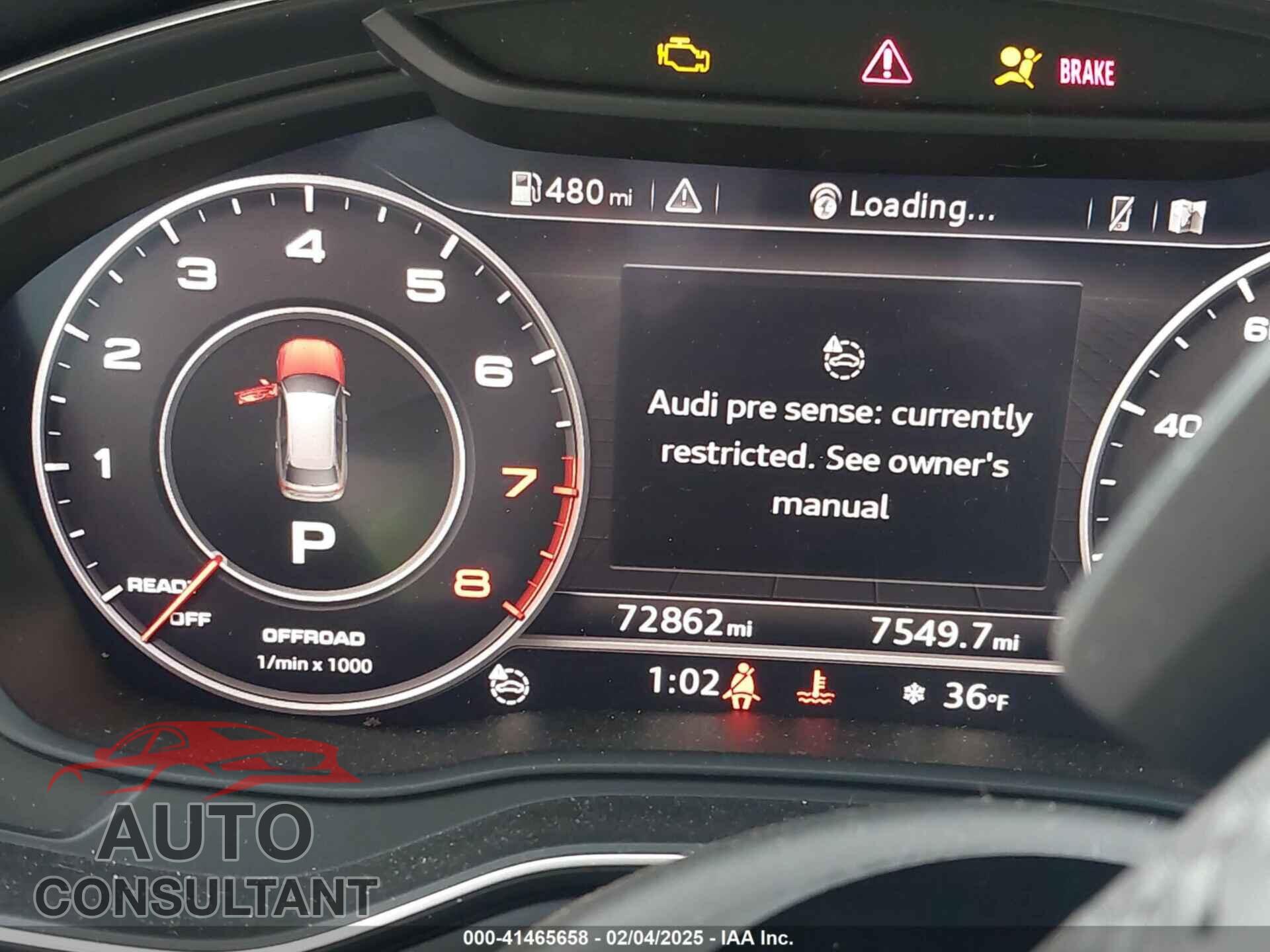 AUDI A4 ALLROAD 2017 - WA18NAF40HA047579