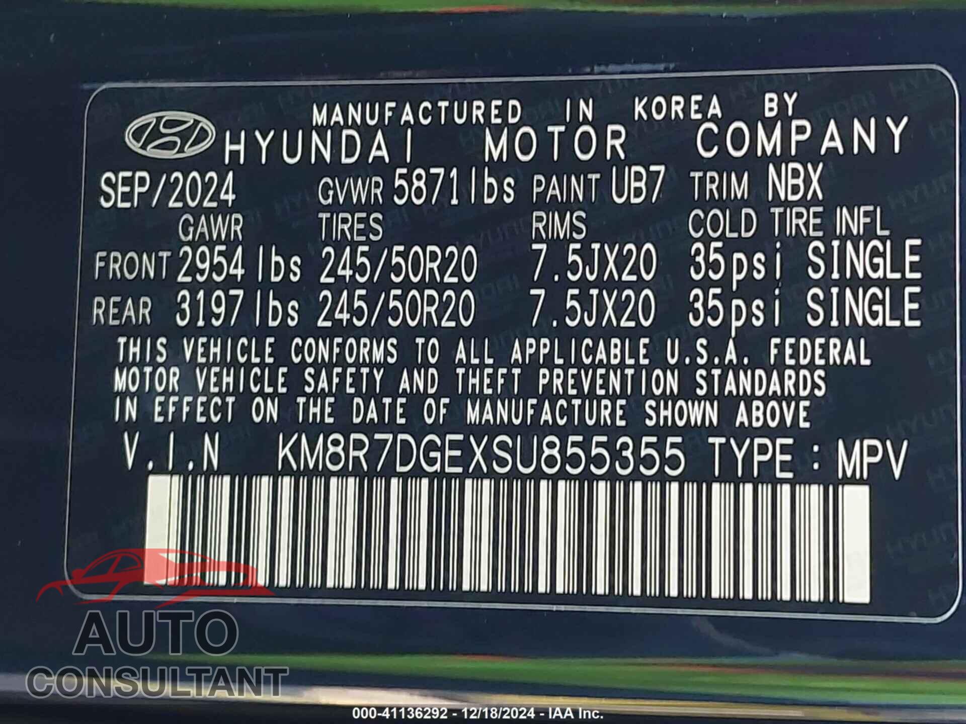 HYUNDAI PALISADE 2025 - KM8R7DGEXSU855355