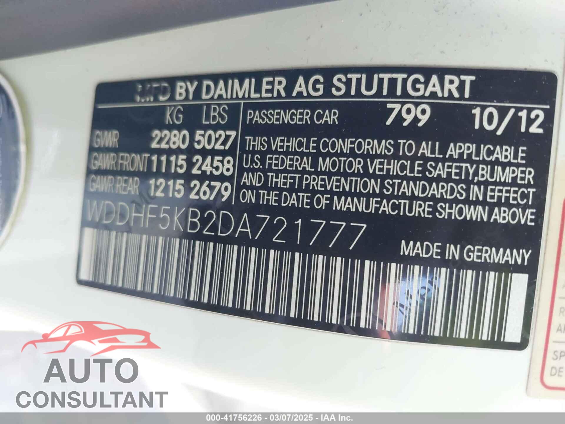 MERCEDES-BENZ E 350 2013 - WDDHF5KB2DA721777