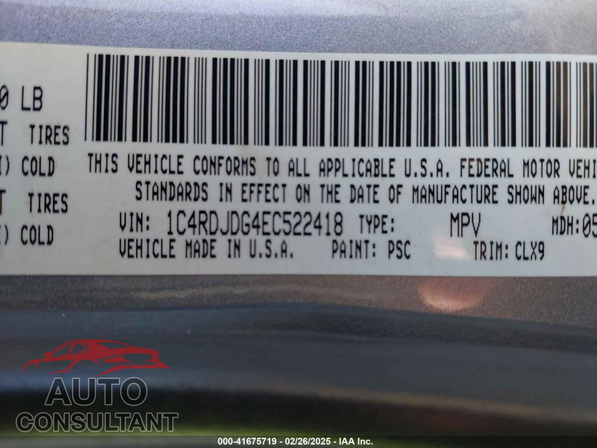 DODGE DURANGO 2014 - 1C4RDJDG4EC522418