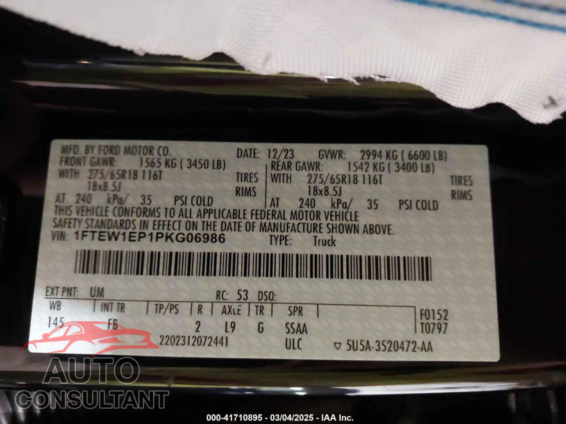 FORD F-150 2023 - 1FTEW1EP1PKG06986