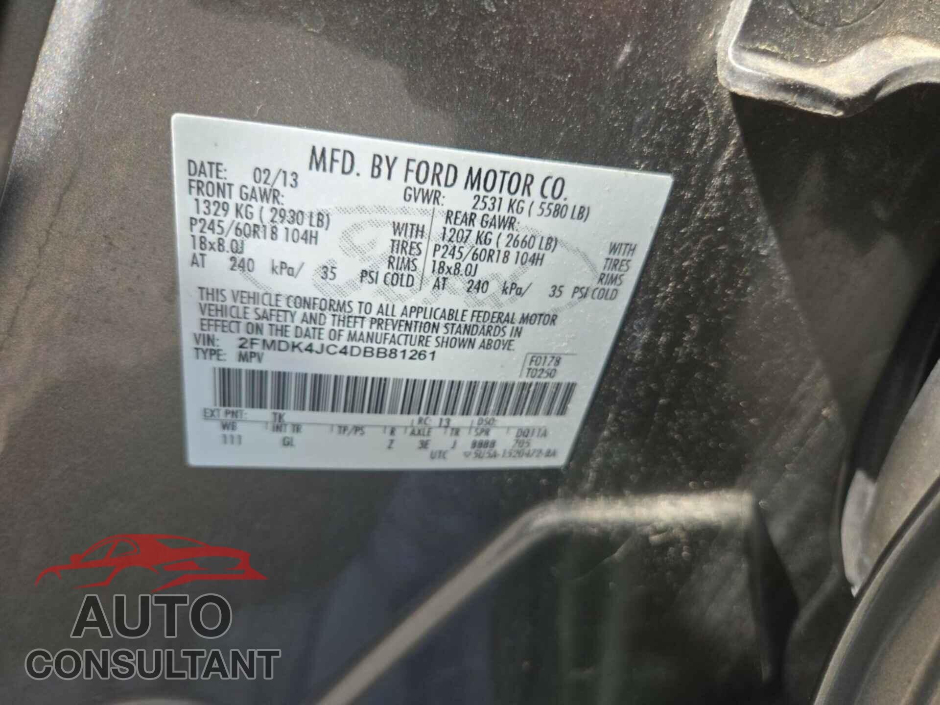 FORD EDGE 2013 - 2FMDK4JC4DBB81261
