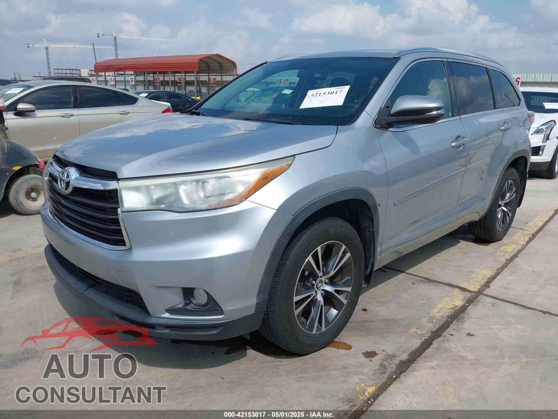 TOYOTA HIGHLANDER 2016 - 5TDJKRFH6GS238748