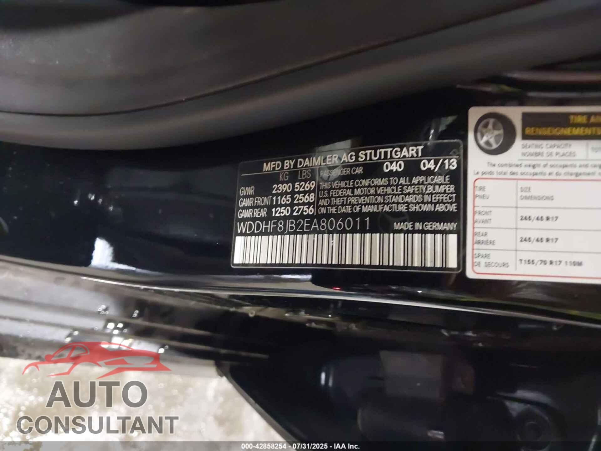 MERCEDES-BENZ E 350 2014 - WDDHF8JB2EA806011
