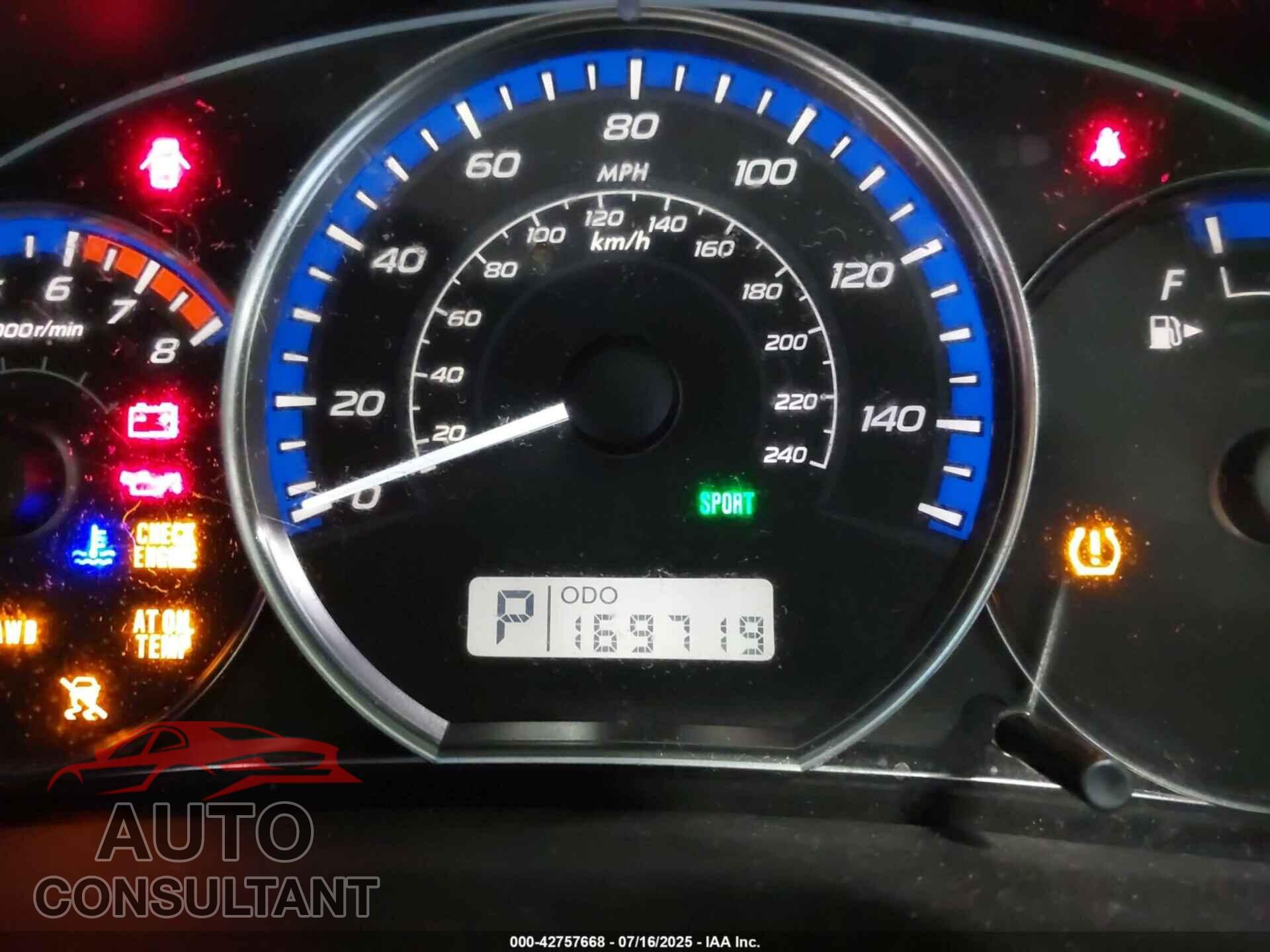 SUBARU FORESTER 2010 - JF2SH6CC3AH746926