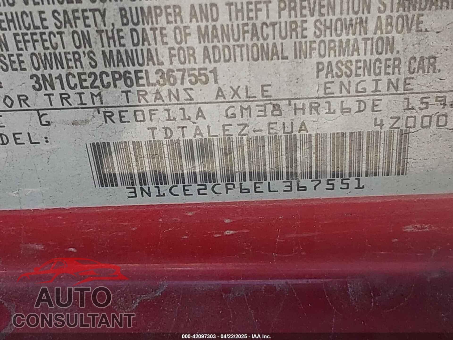 NISSAN VERSA NOTE 2014 - 3N1CE2CP6EL367551