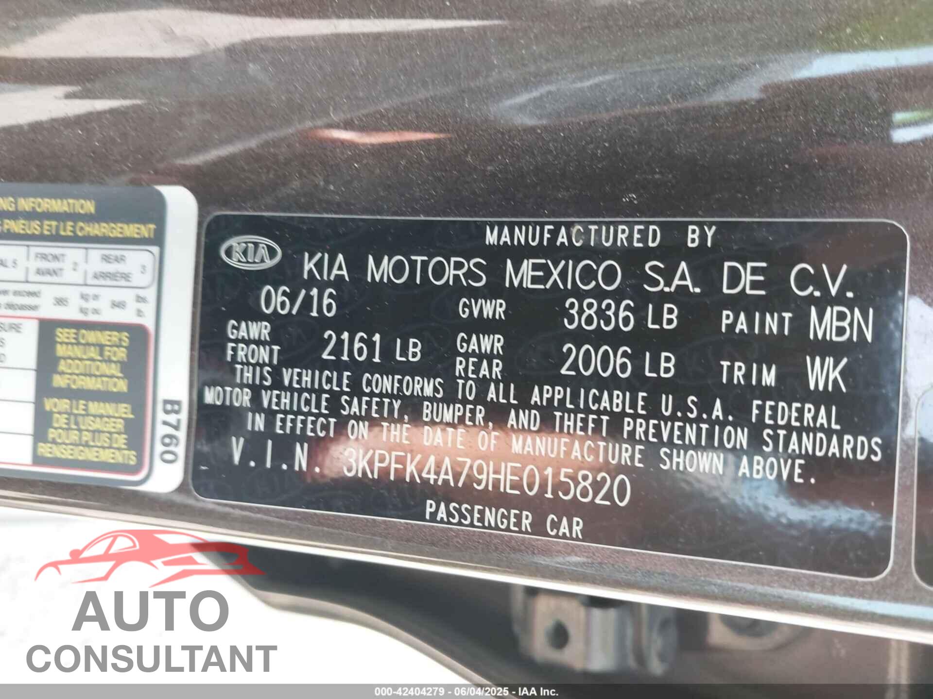 KIA FORTE 2017 - 3KPFK4A79HE015820