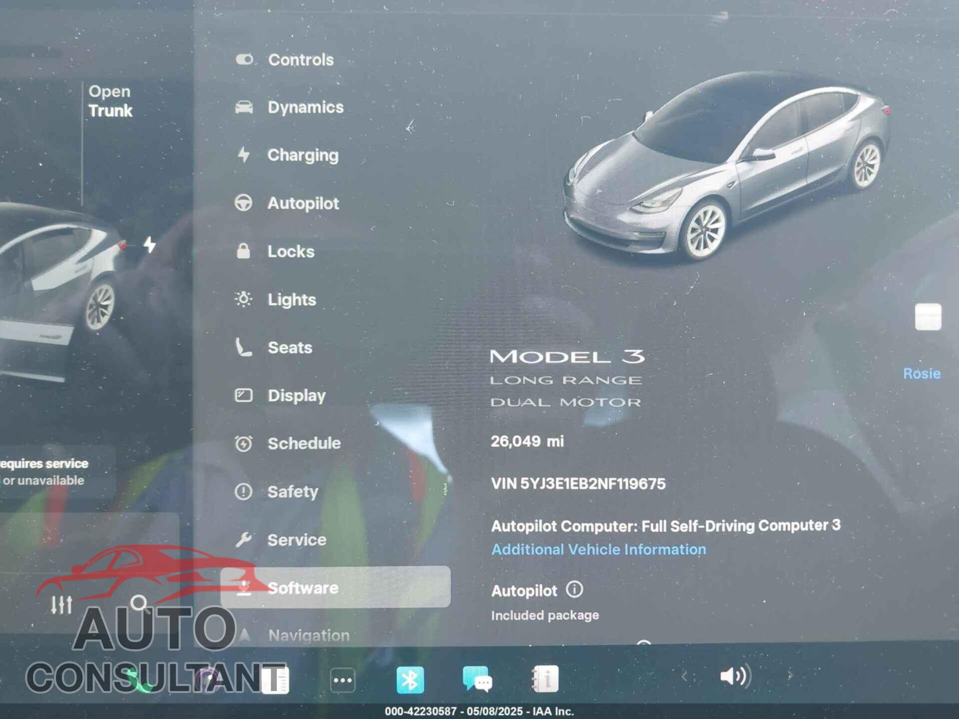 TESLA MODEL 3 2022 - 5YJ3E1EB2NF119675