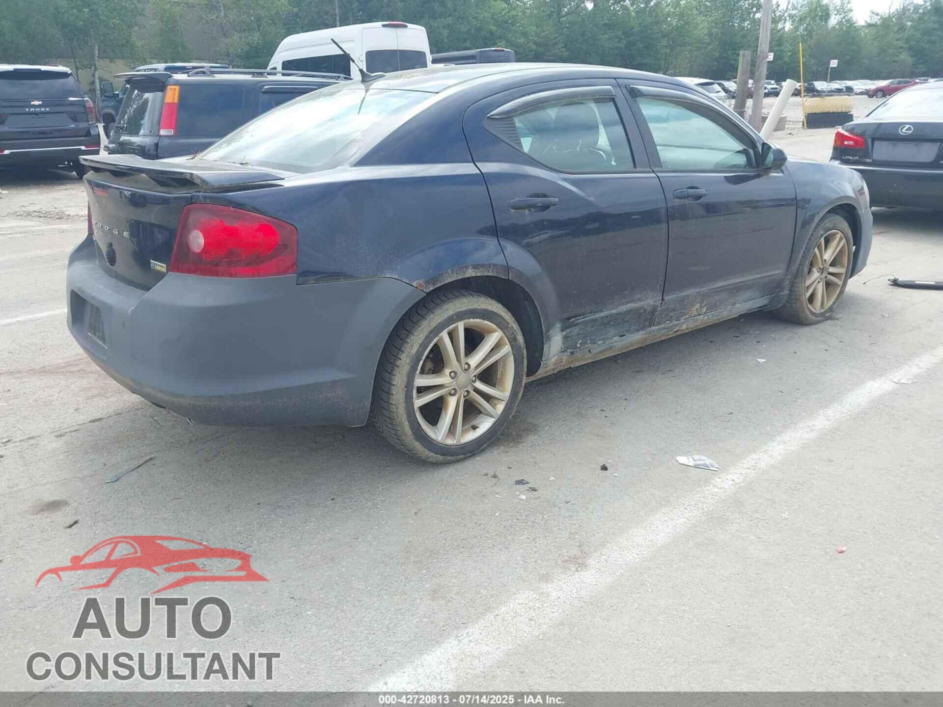 DODGE AVENGER 2012 - 1C3CDZEGXCN258646