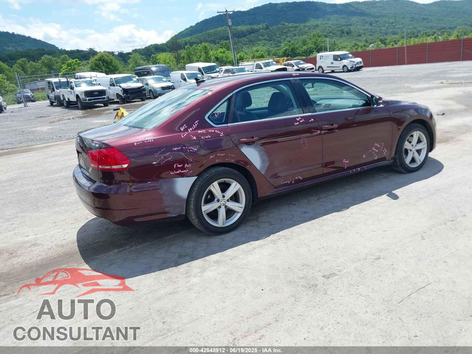 VOLKSWAGEN PASSAT 2013 - 1VWBN7A36DC065691