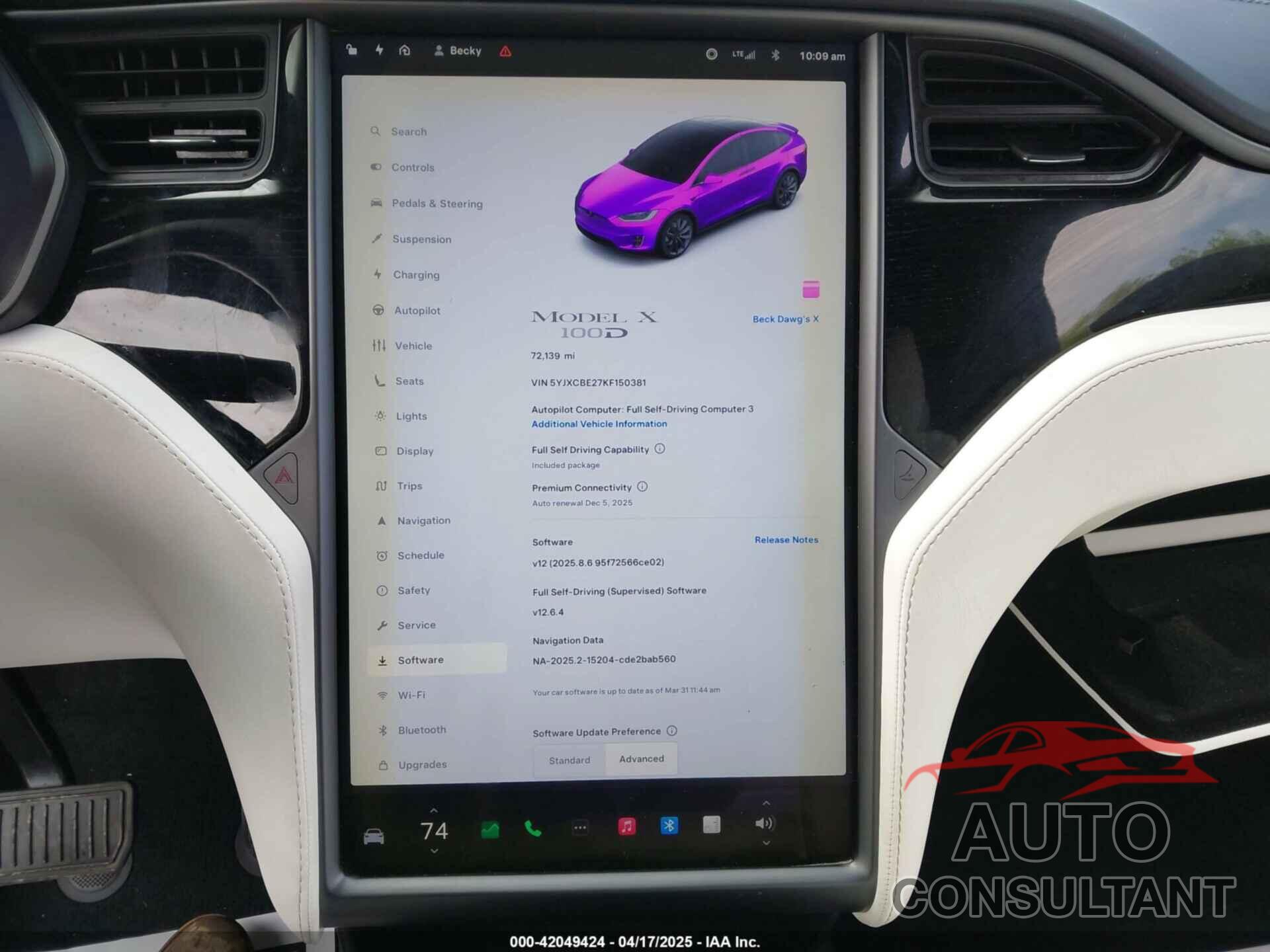 TESLA MODEL X 2019 - 5YJXCBE27KF150381