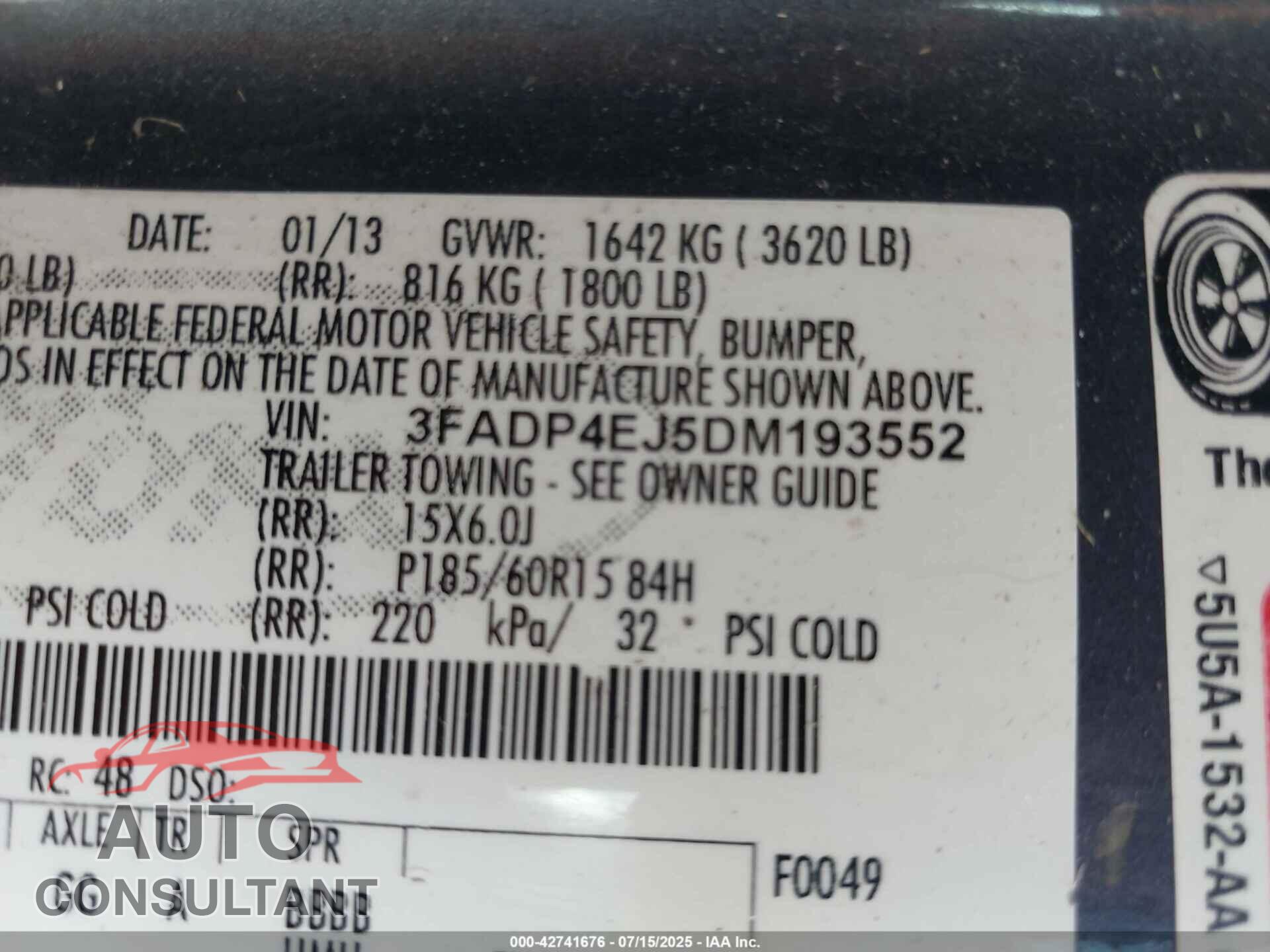 FORD FIESTA 2013 - 3FADP4EJ5DM193552