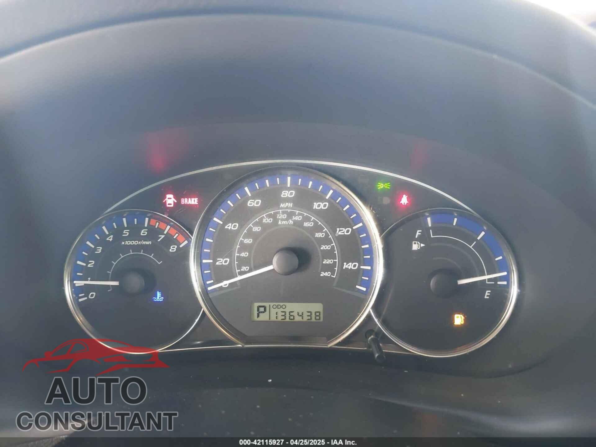 SUBARU FORESTER 2010 - JF2SH6AC0AH724272