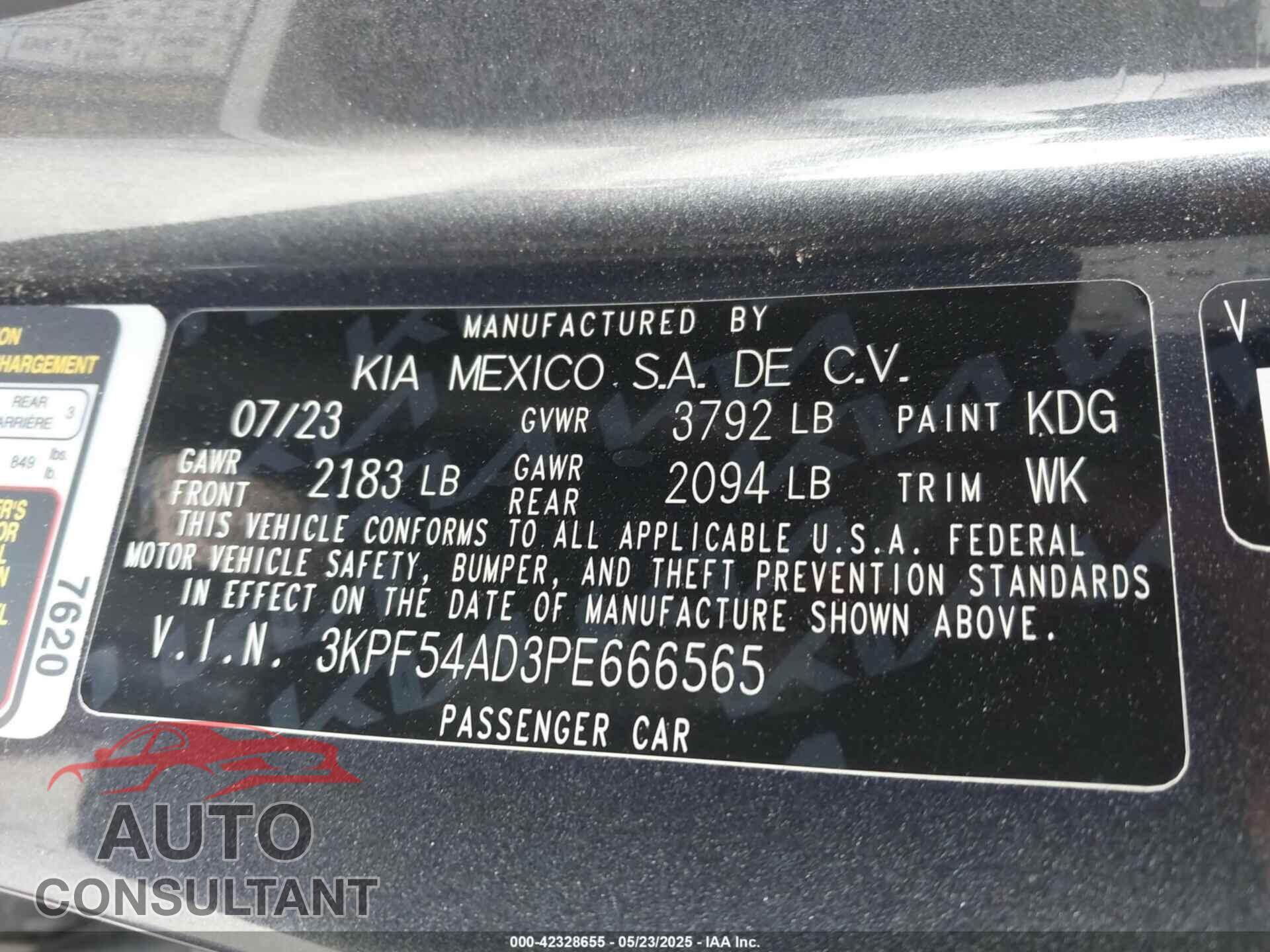KIA FORTE 2023 - 3KPF54AD3PE666565