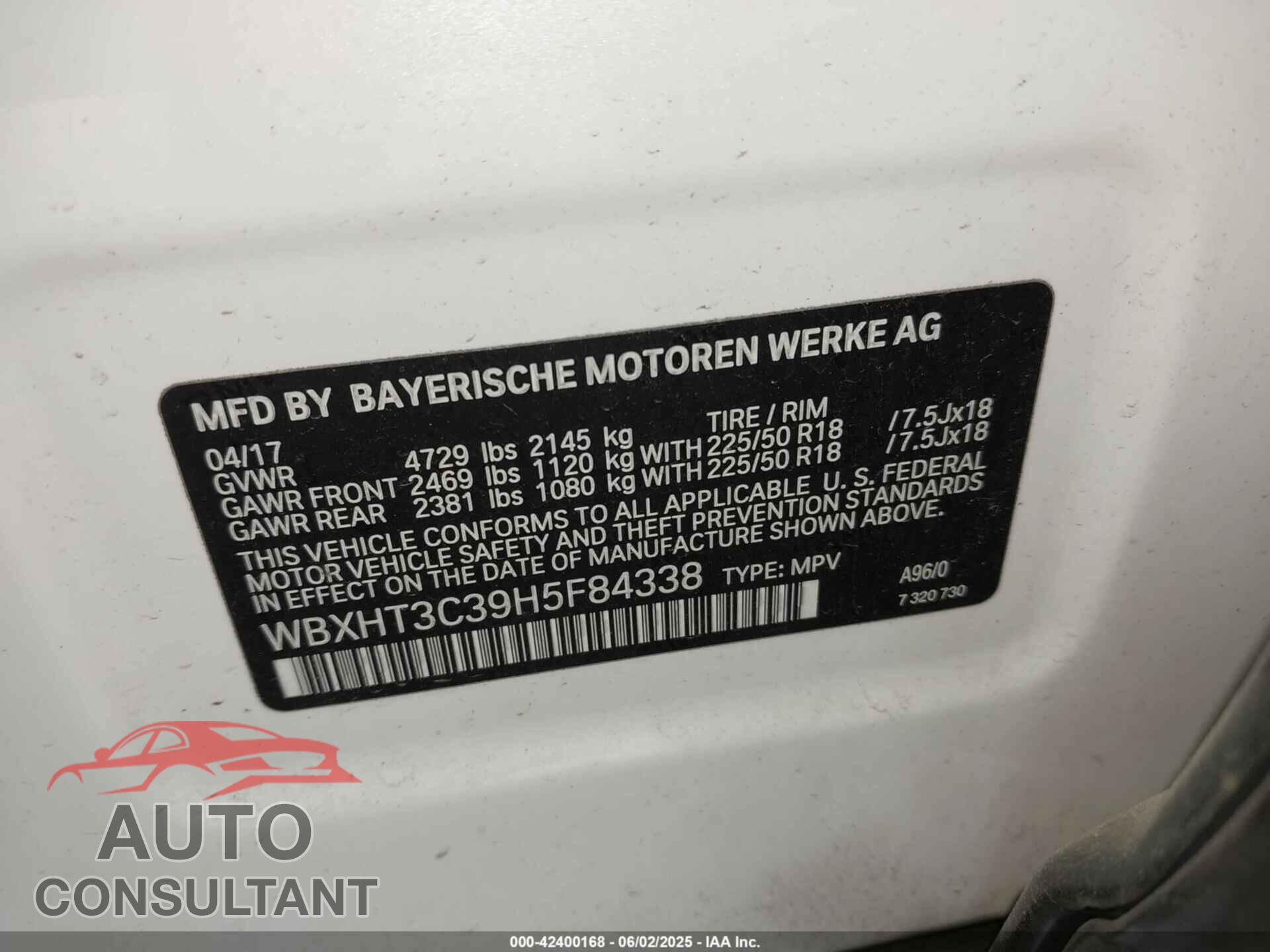 BMW X1 2017 - WBXHT3C39H5F84338