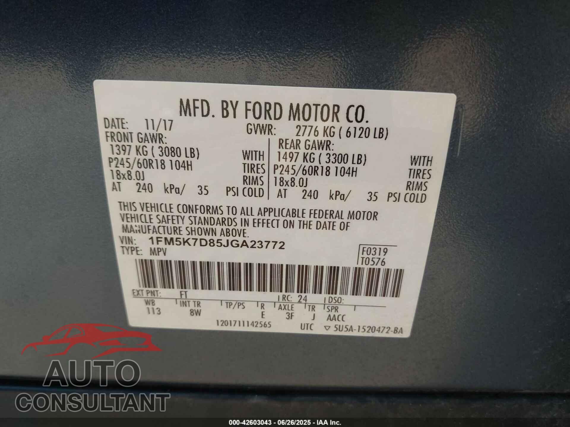 FORD EXPLORER 2018 - 1FM5K7D85JGA23772