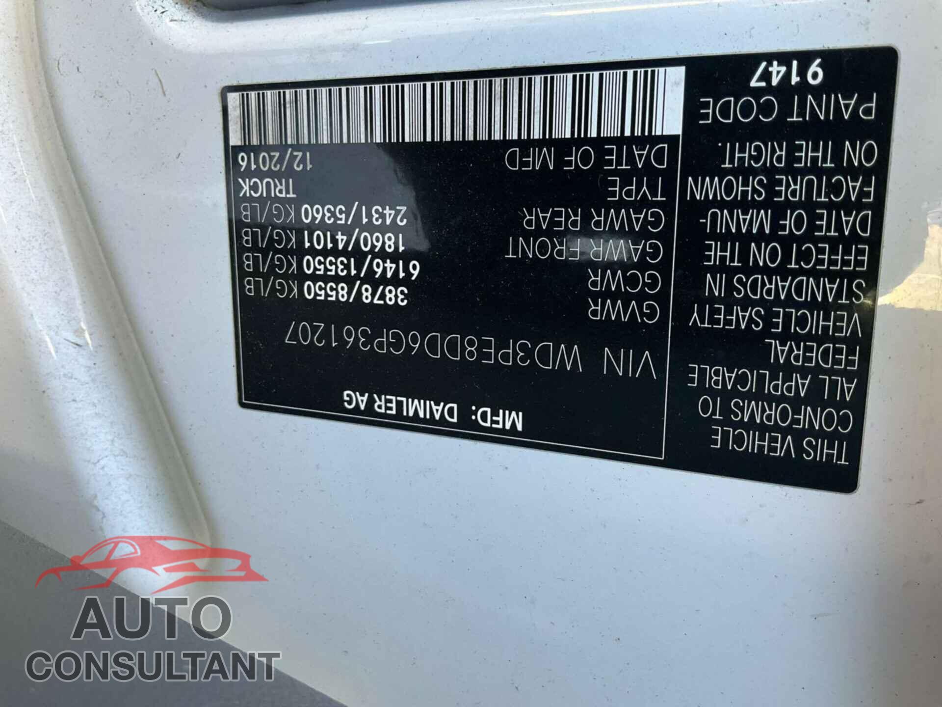 MERCEDES-BENZ SPRINTER S 2016 - WD3PE8DD6GP361207