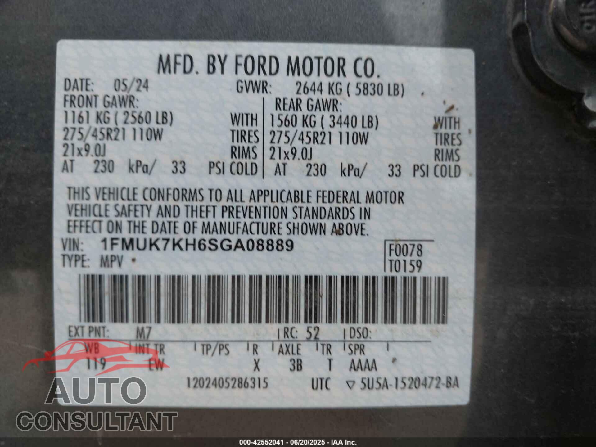 FORD EXPLORER 2025 - 1FMUK7KH6SGA08889