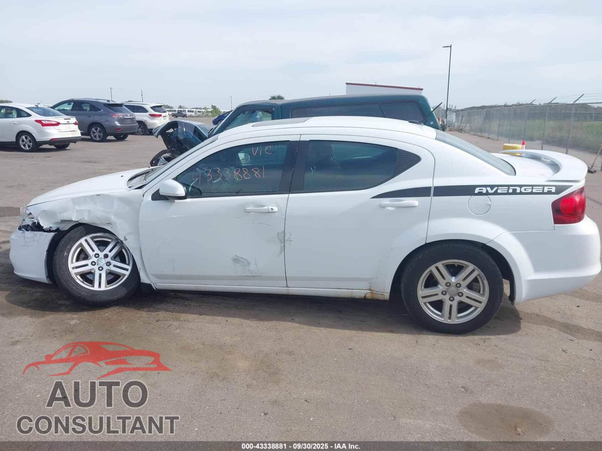 DODGE AVENGER 2013 - 1C3CDZCG8DN709352
