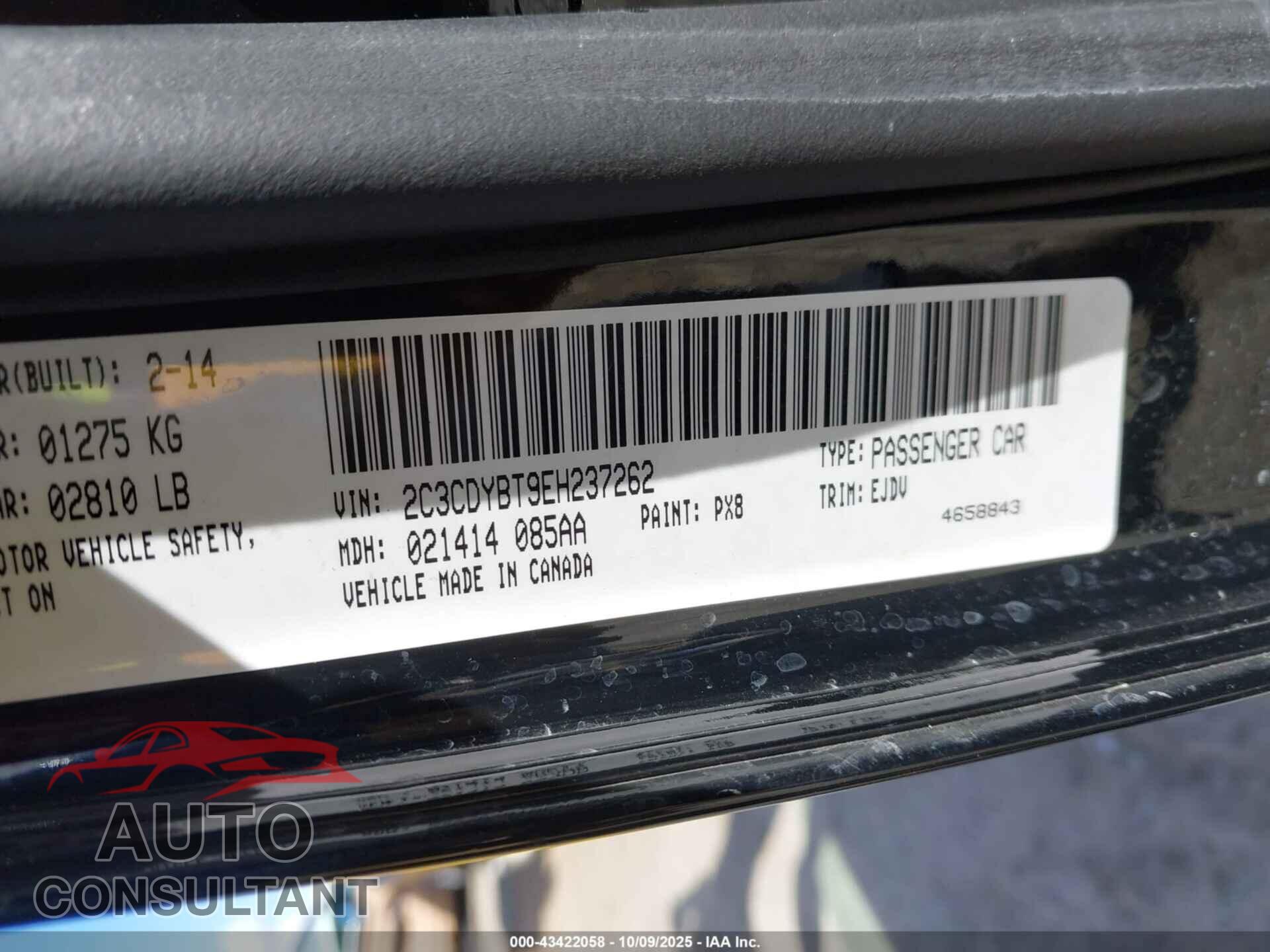 DODGE CHALLENGER 2014 - 2C3CDYBT9EH237262