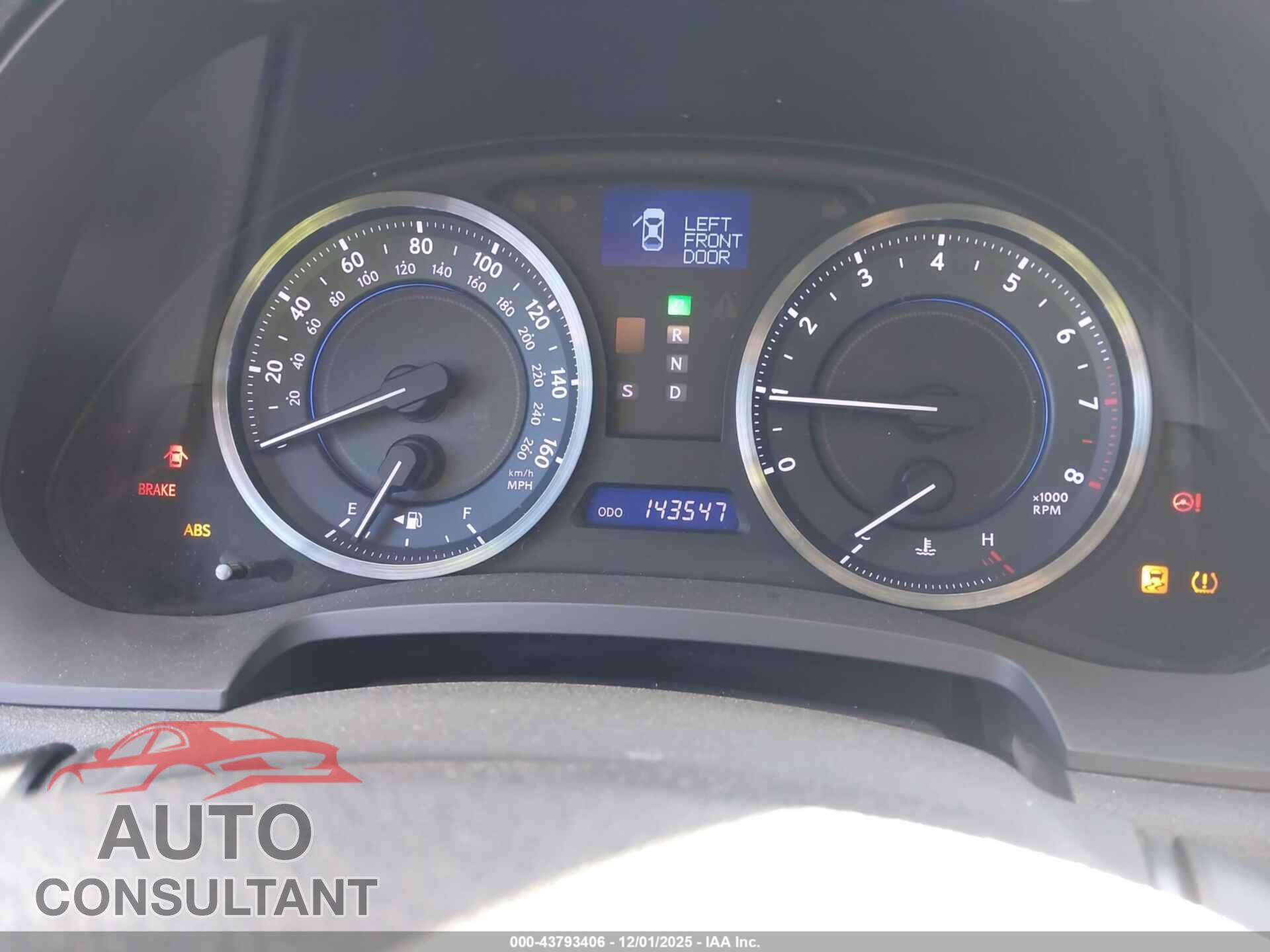 LEXUS IS 250 2011 - JTHBF5C23B5135902
