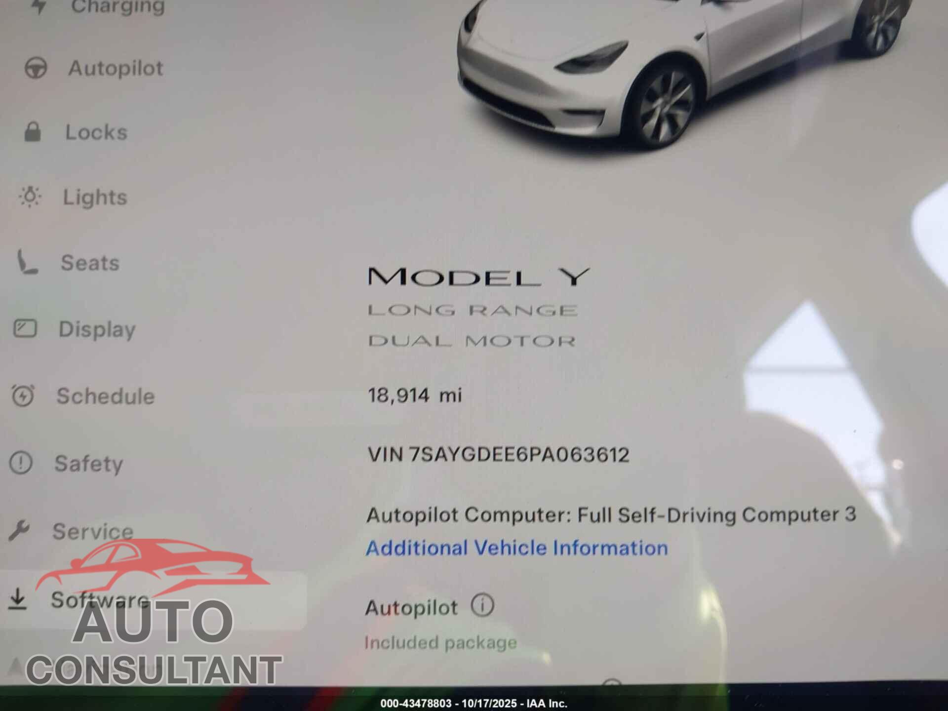 TESLA MODEL Y 2023 - 7SAYGDEE6PA063612