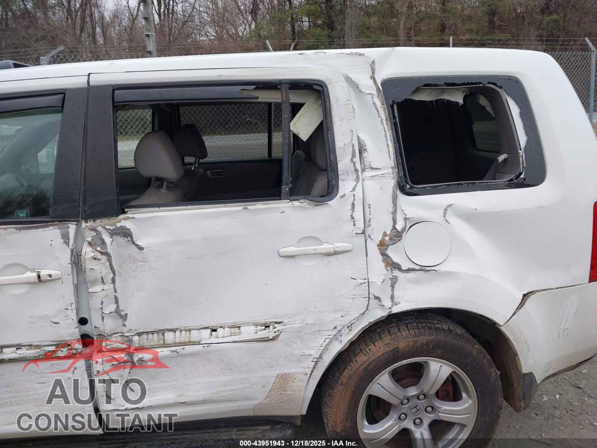HONDA PILOT 2012 - 5FNYF4H58CB004926