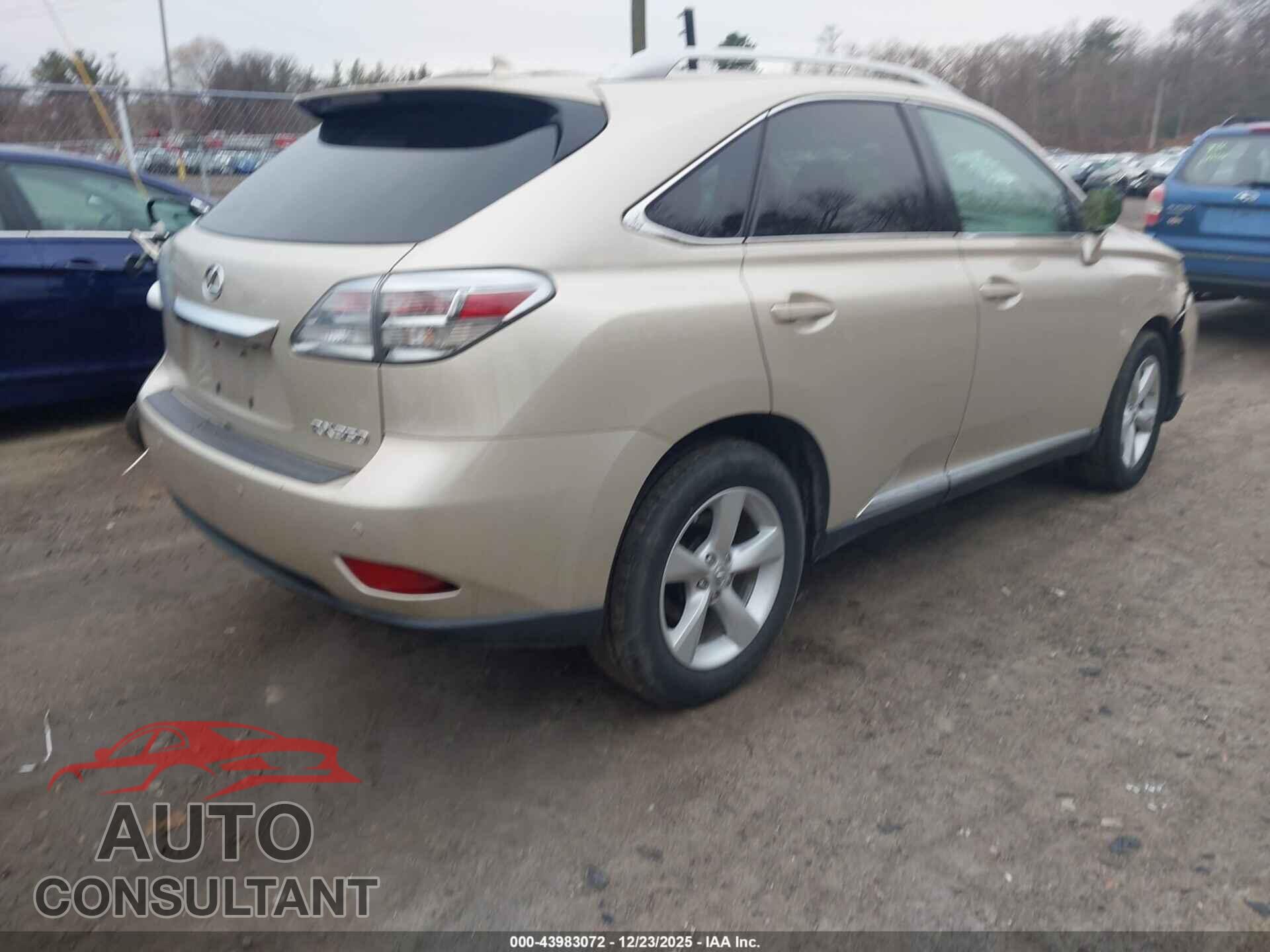 LEXUS RX 350 2012 - 2T2BK1BA8CC137272