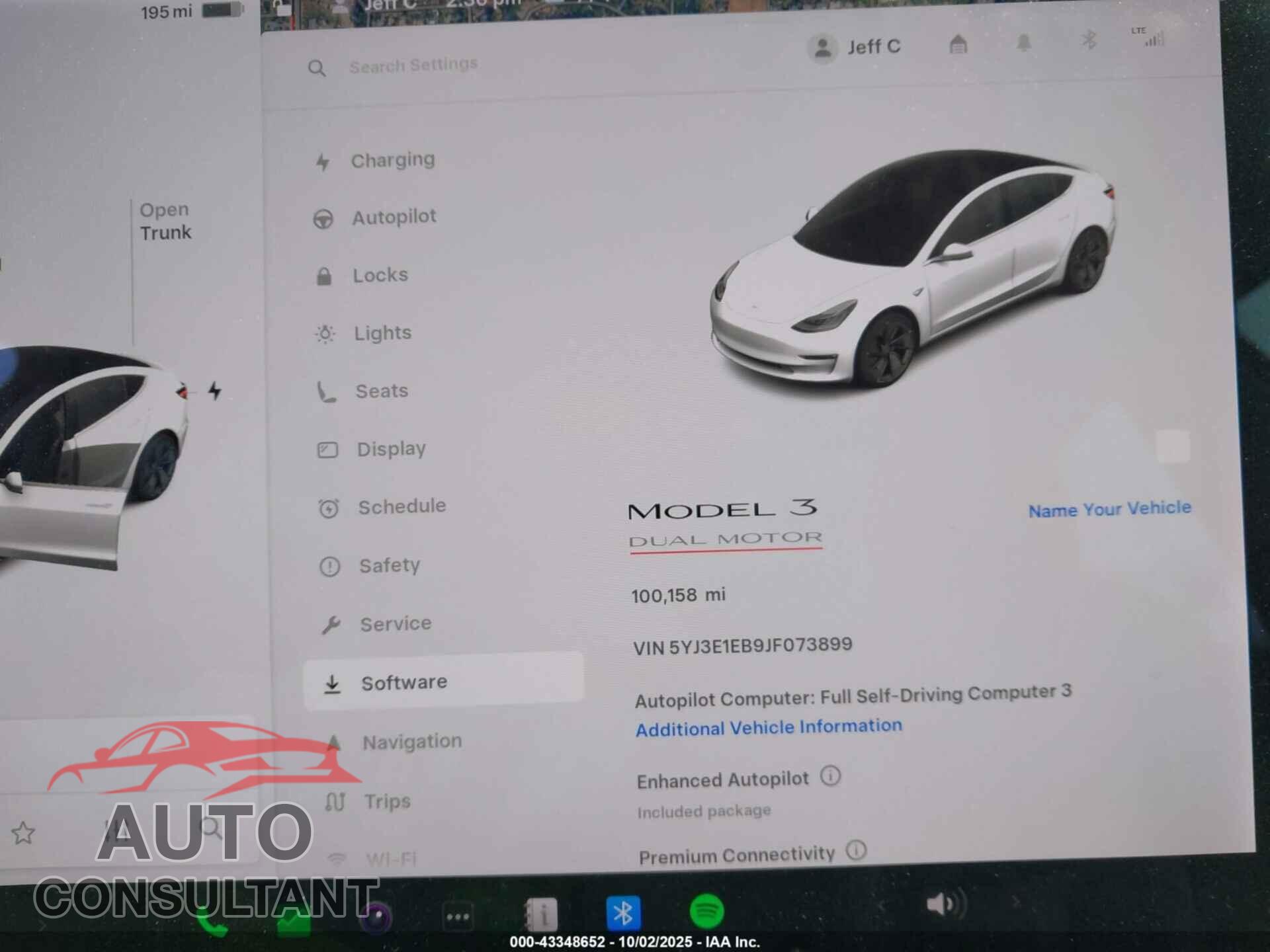 TESLA MODEL 3 2018 - 5YJ3E1EB9JF073899