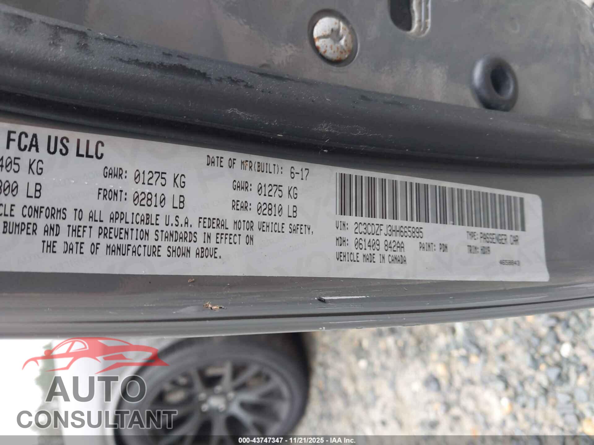 DODGE CHALLENGER 2017 - 2C3CDZFJ3HH665895