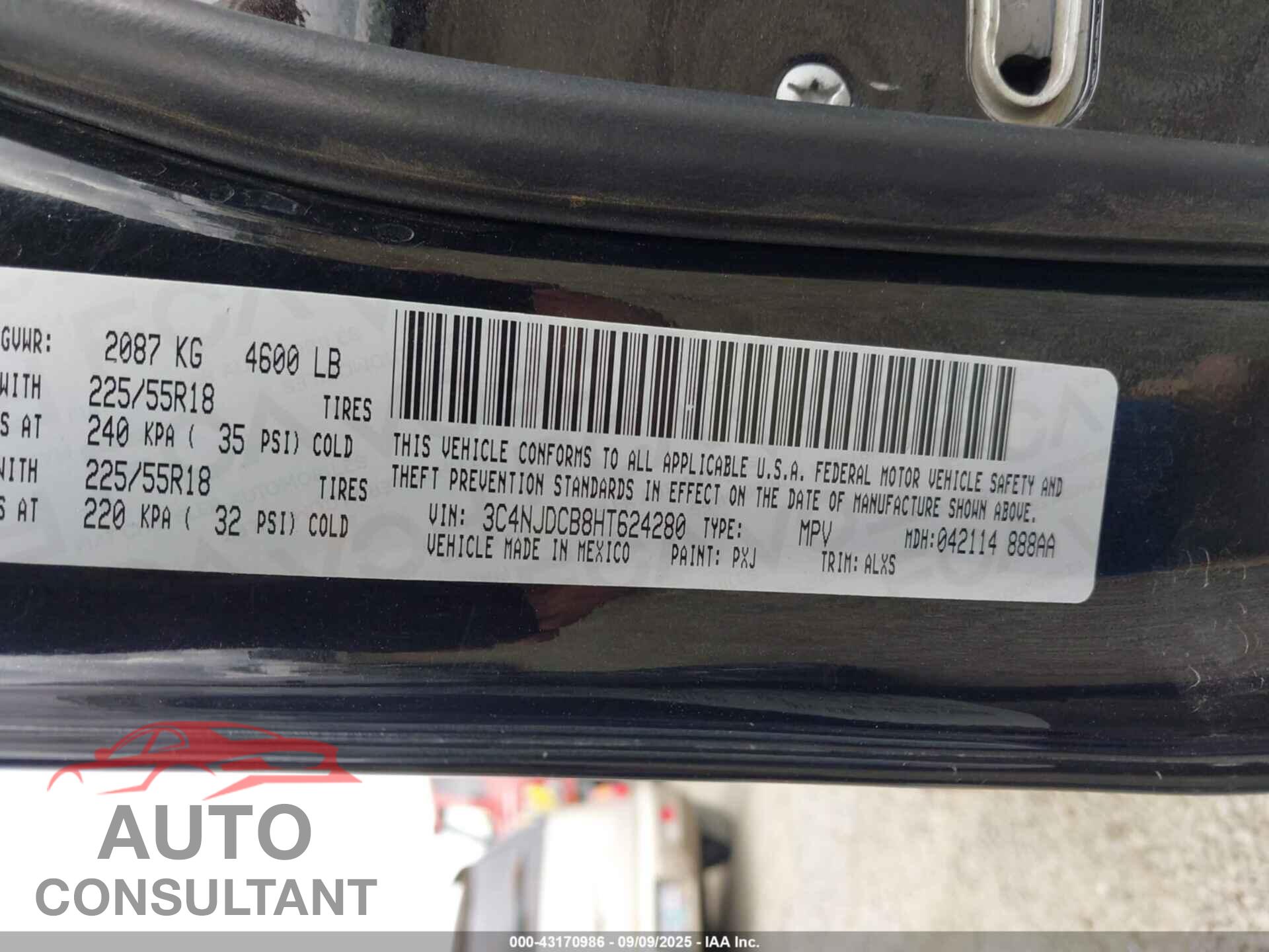JEEP NEW COMPASS 2017 - 3C4NJDCB8HT624280