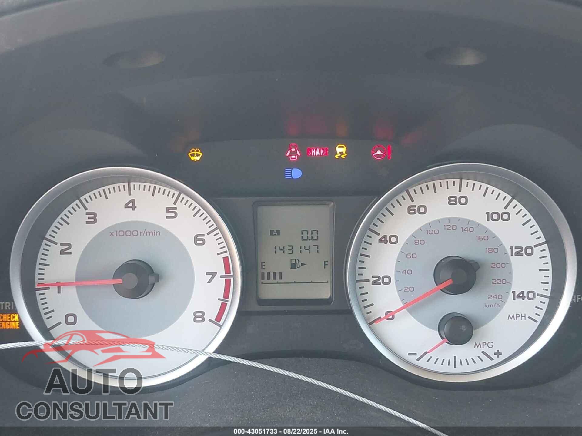 SUBARU IMPREZA 2012 - JF1GPAA61CG207677