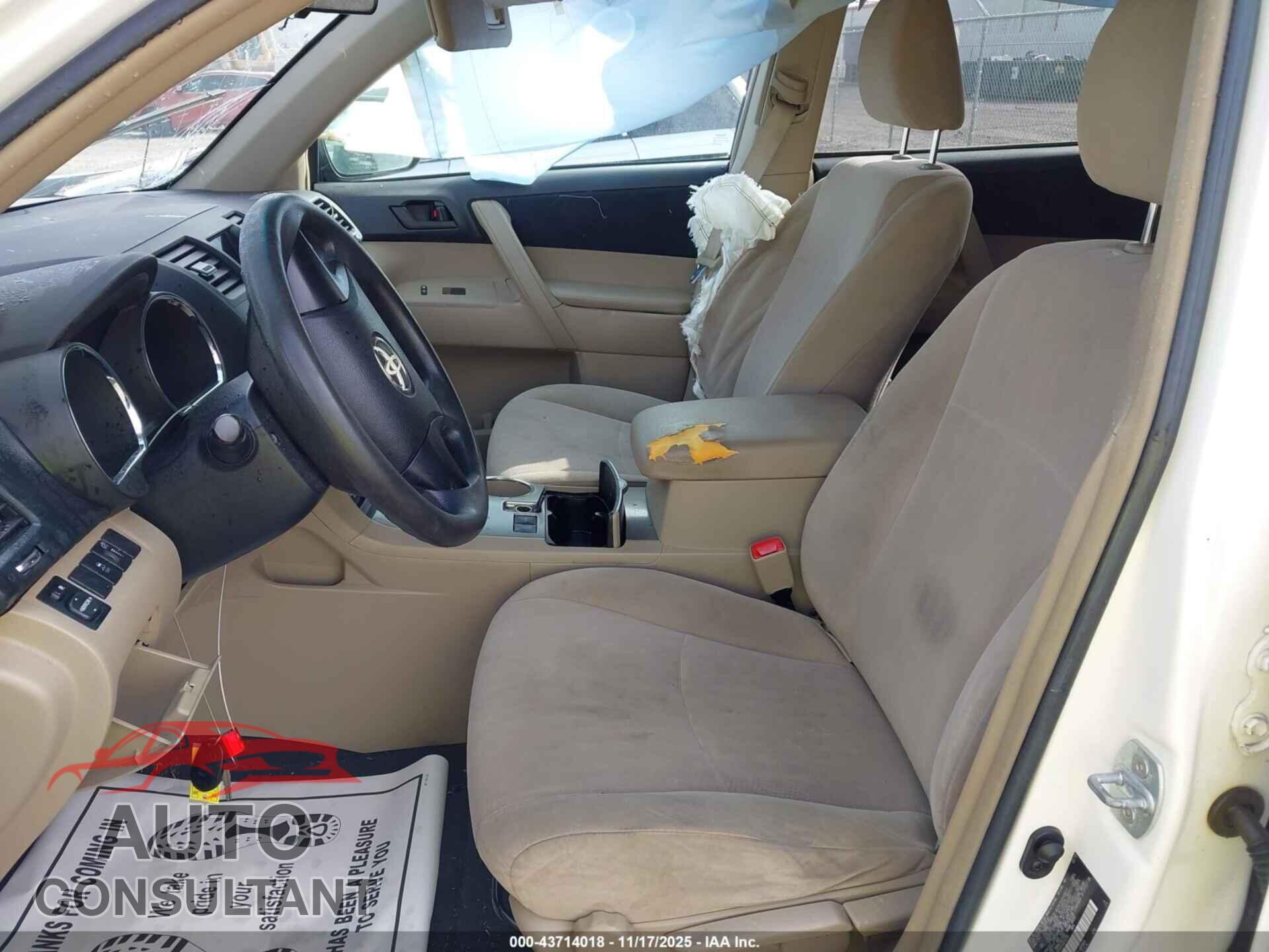 TOYOTA HIGHLANDER 2012 - 5TDZA3EH2CS024256