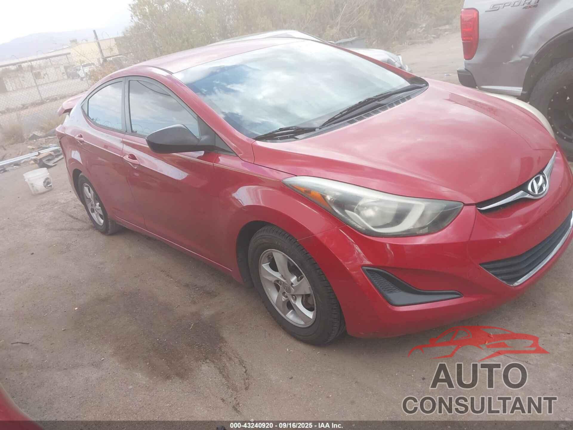 HYUNDAI ELANTRA 2014 - KMHDH4AE5EU117872