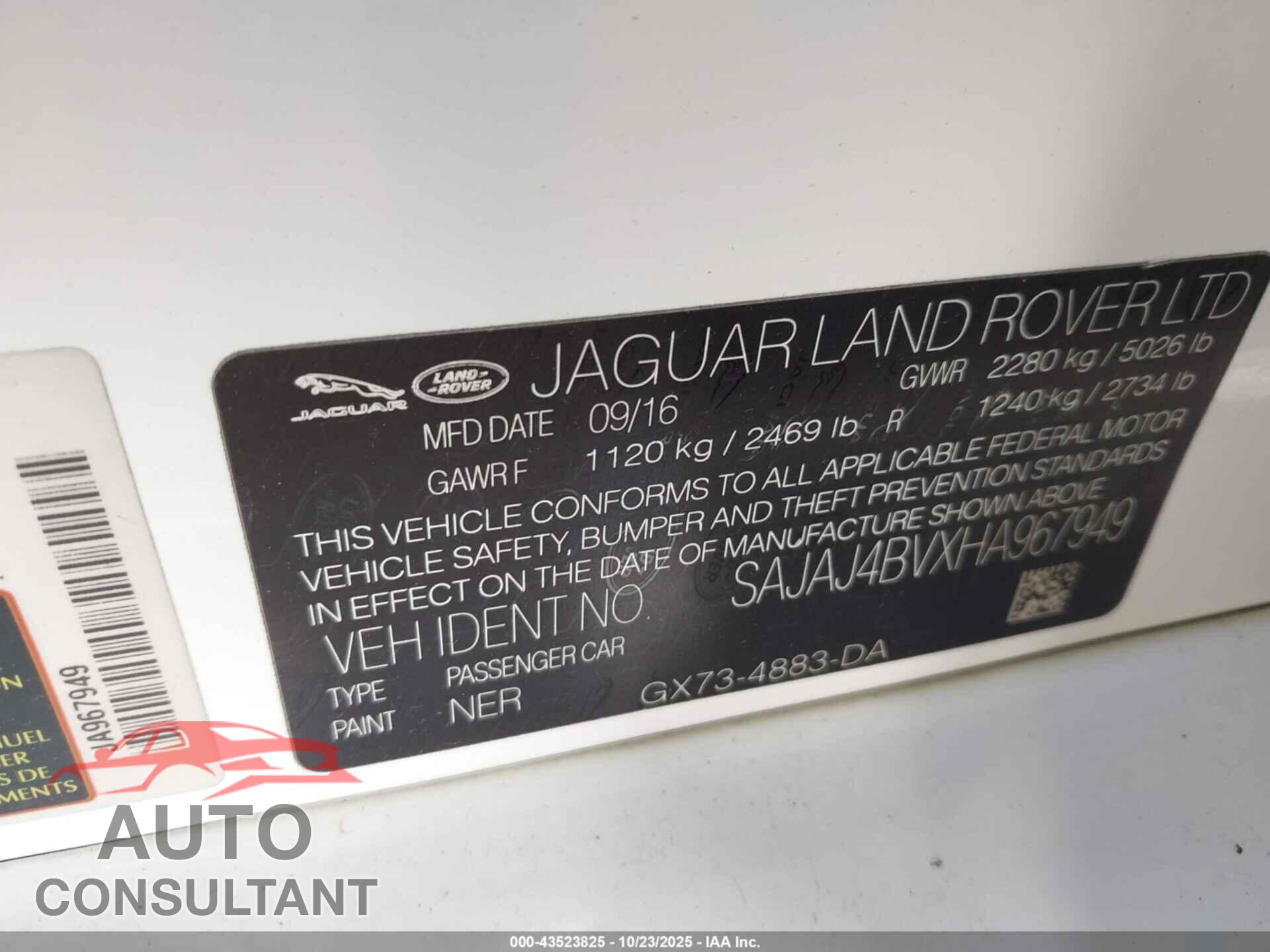 JAGUAR XE 2017 - SAJAJ4BVXHA967949