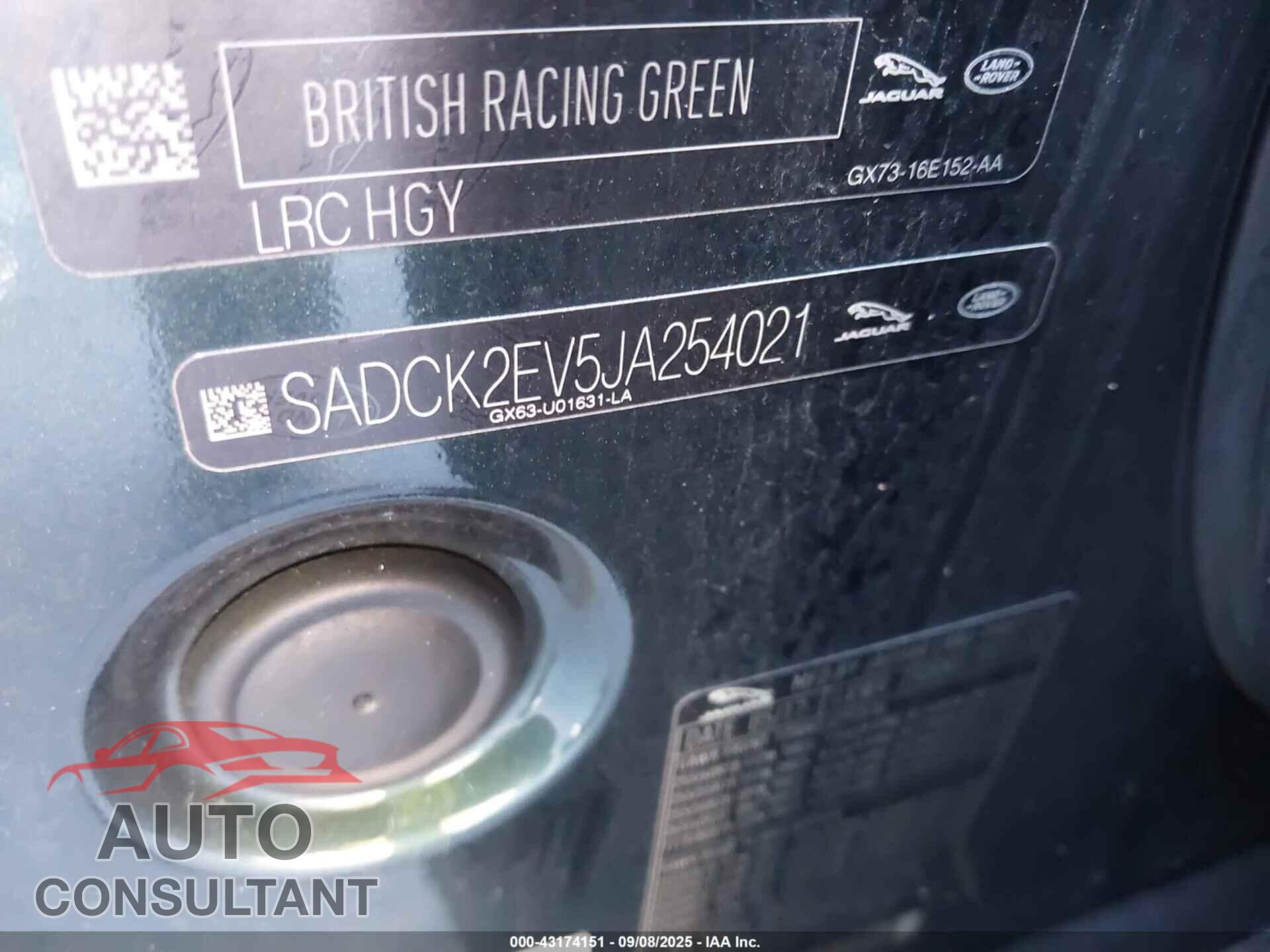 JAGUAR F-PACE 2018 - SADCK2EV5JA254021