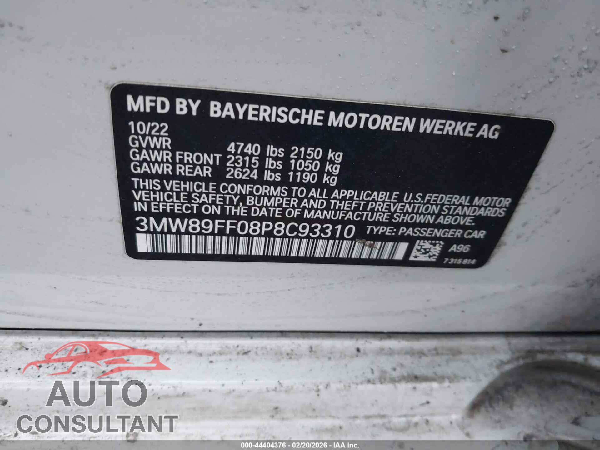 BMW 330I 2023 - 3MW89FF08P8C93310