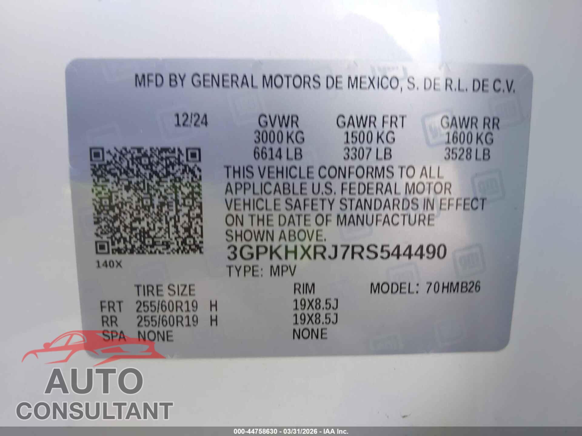 HONDA PROLOGUE 2024 - 3GPKHXRJ7RS544490