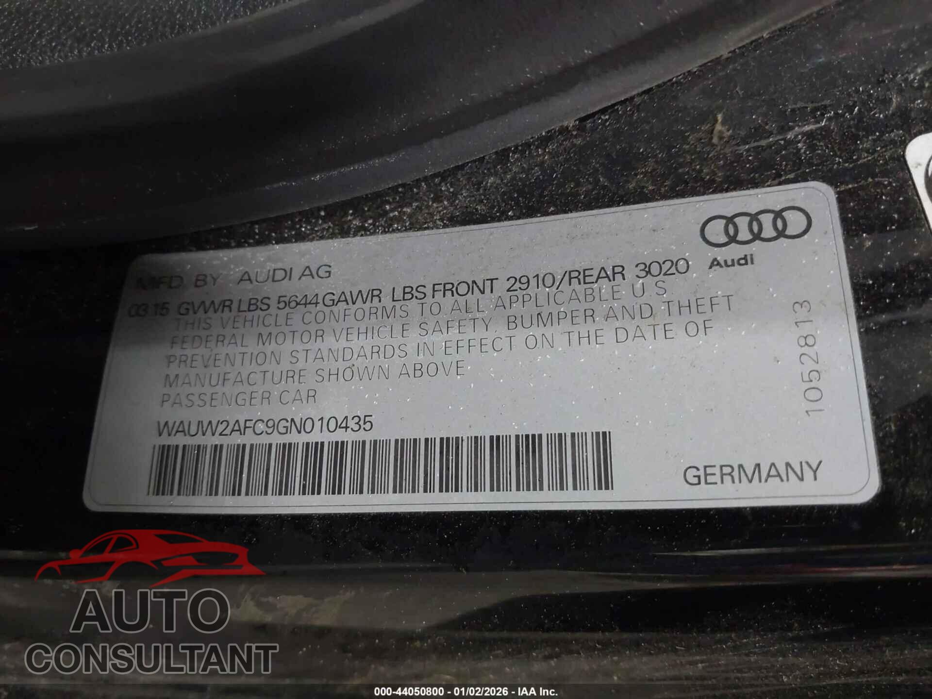 AUDI S7 2016 - WAUW2AFC9GN010435
