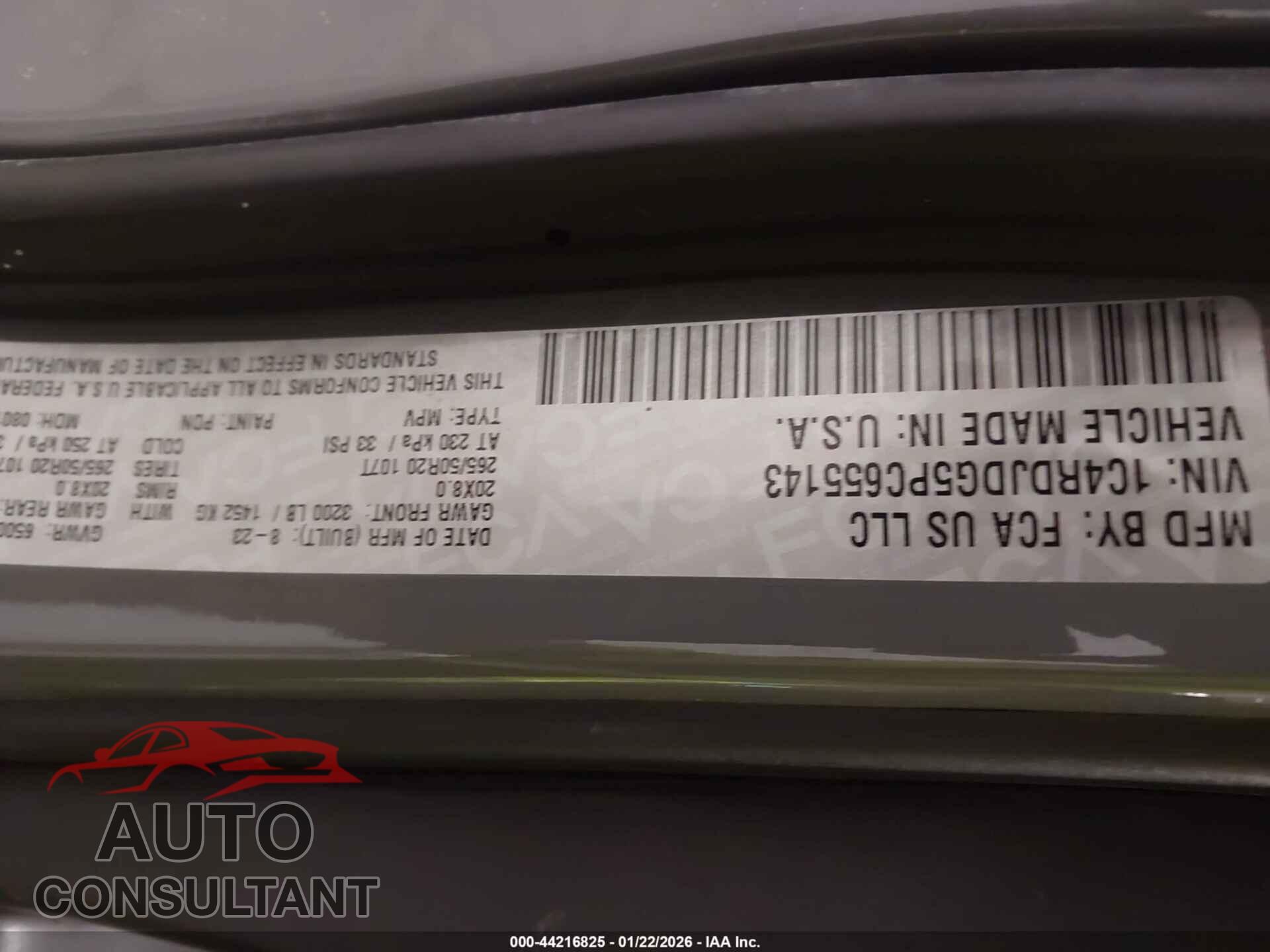 DODGE DURANGO 2023 - 1C4RDJDG5PC655143
