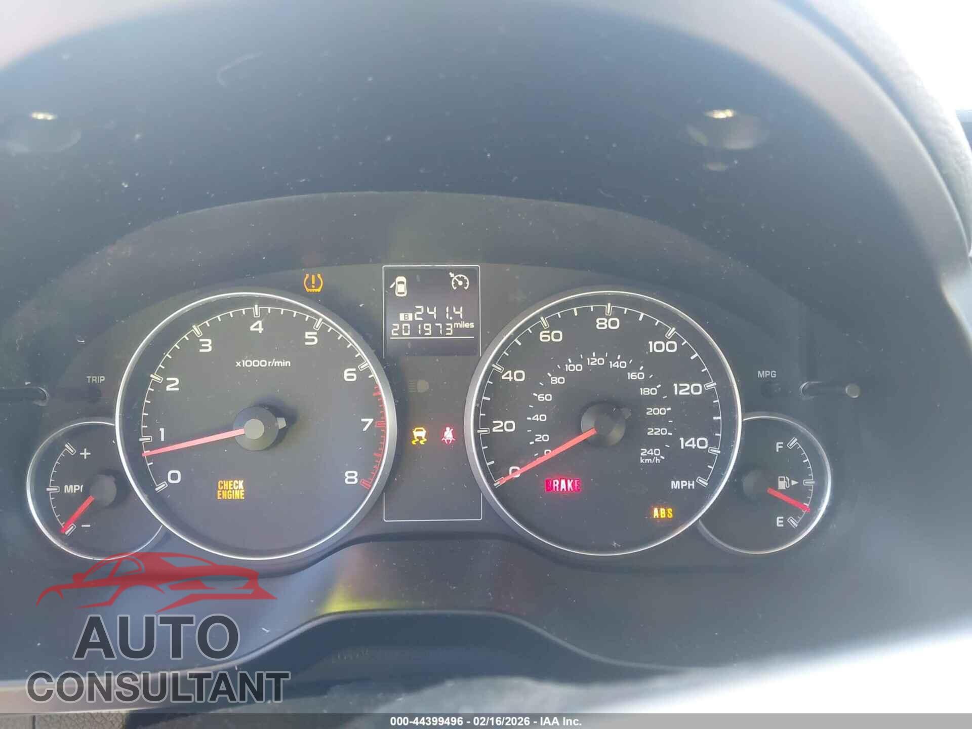 SUBARU OUTBACK 2014 - 4S4BRCCC3E1202074