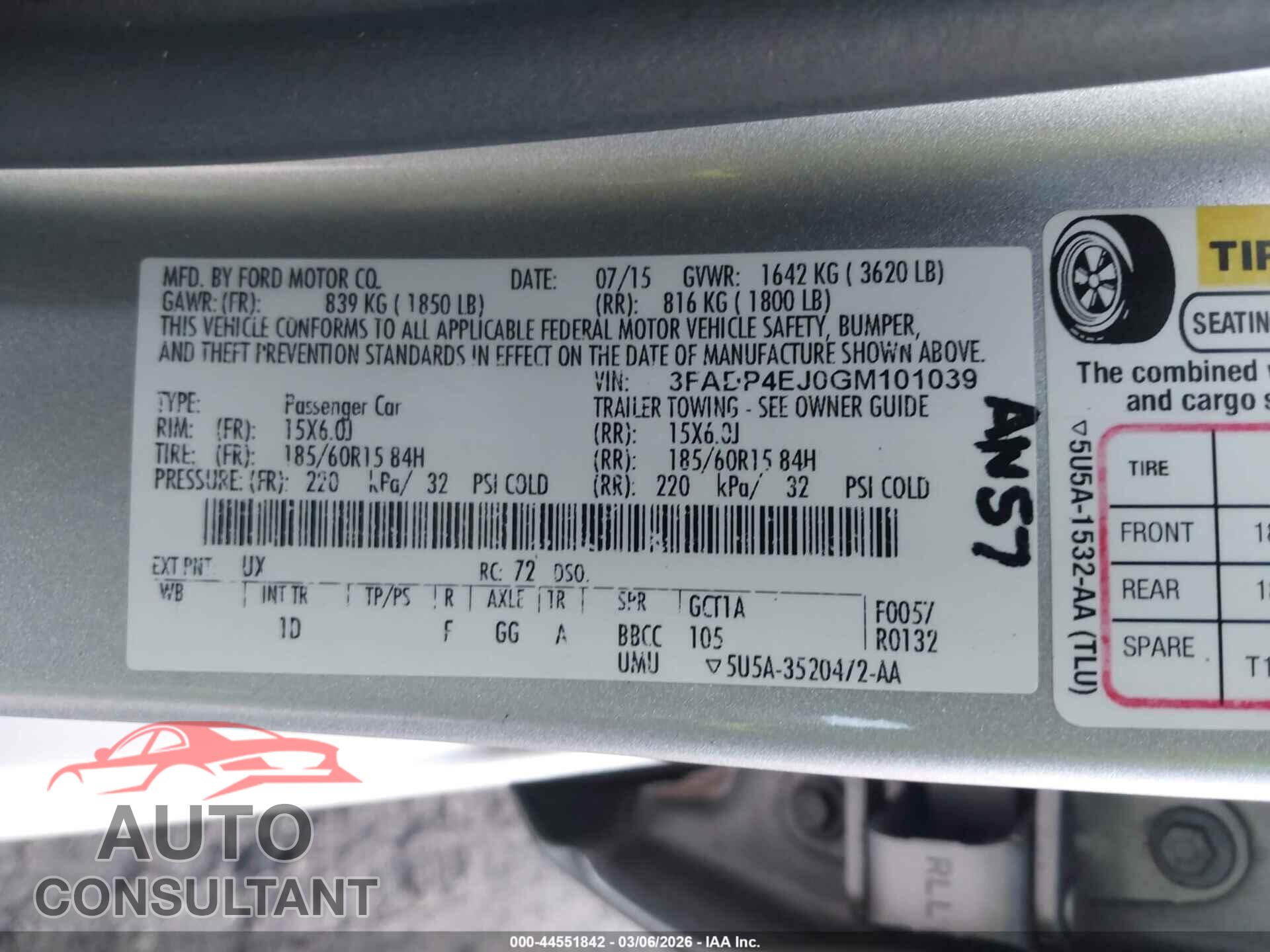 FORD FIESTA 2016 - 3FADP4EJ0GM101039