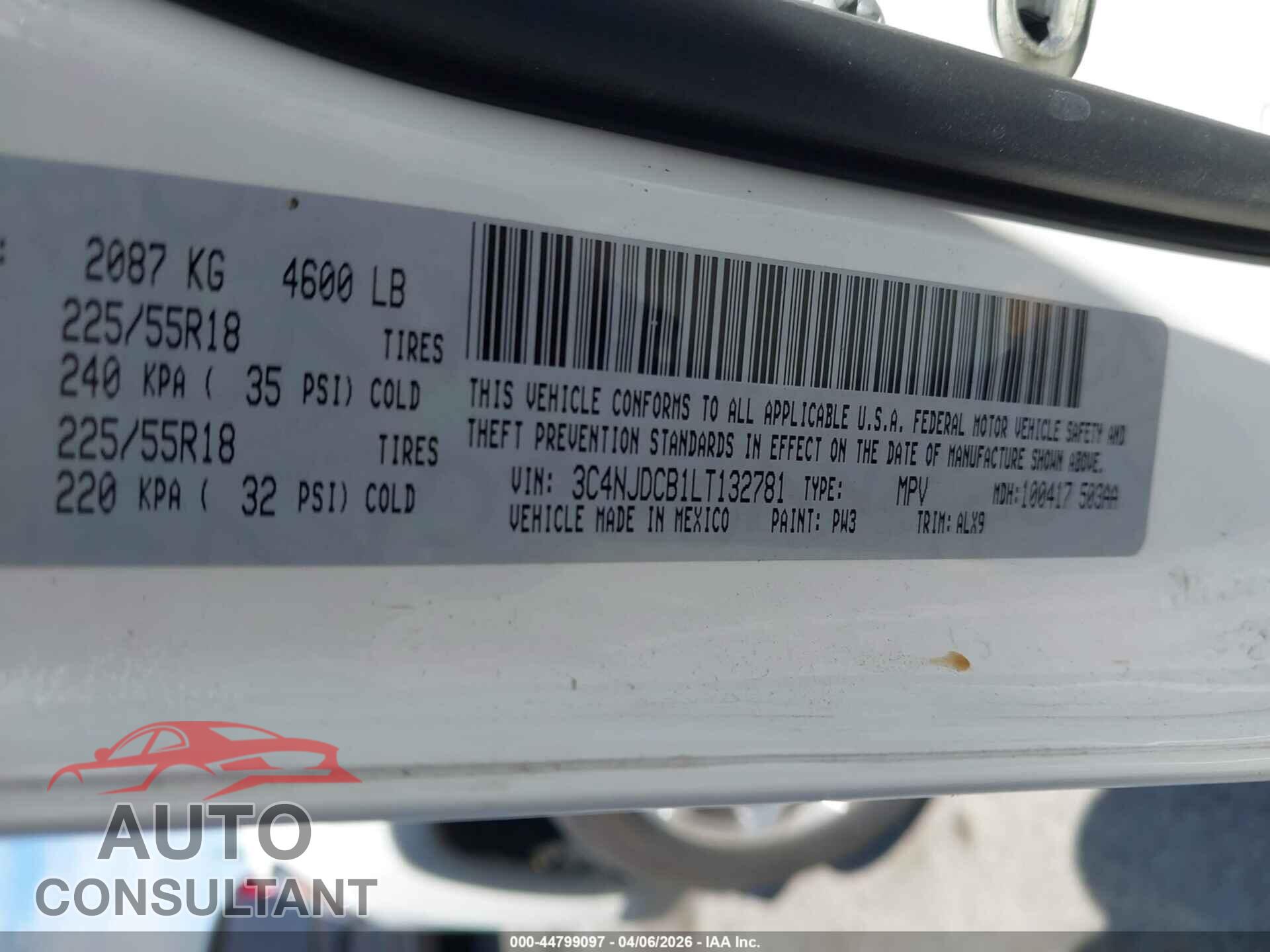 JEEP COMPASS 2020 - 3C4NJDCB1LT132781
