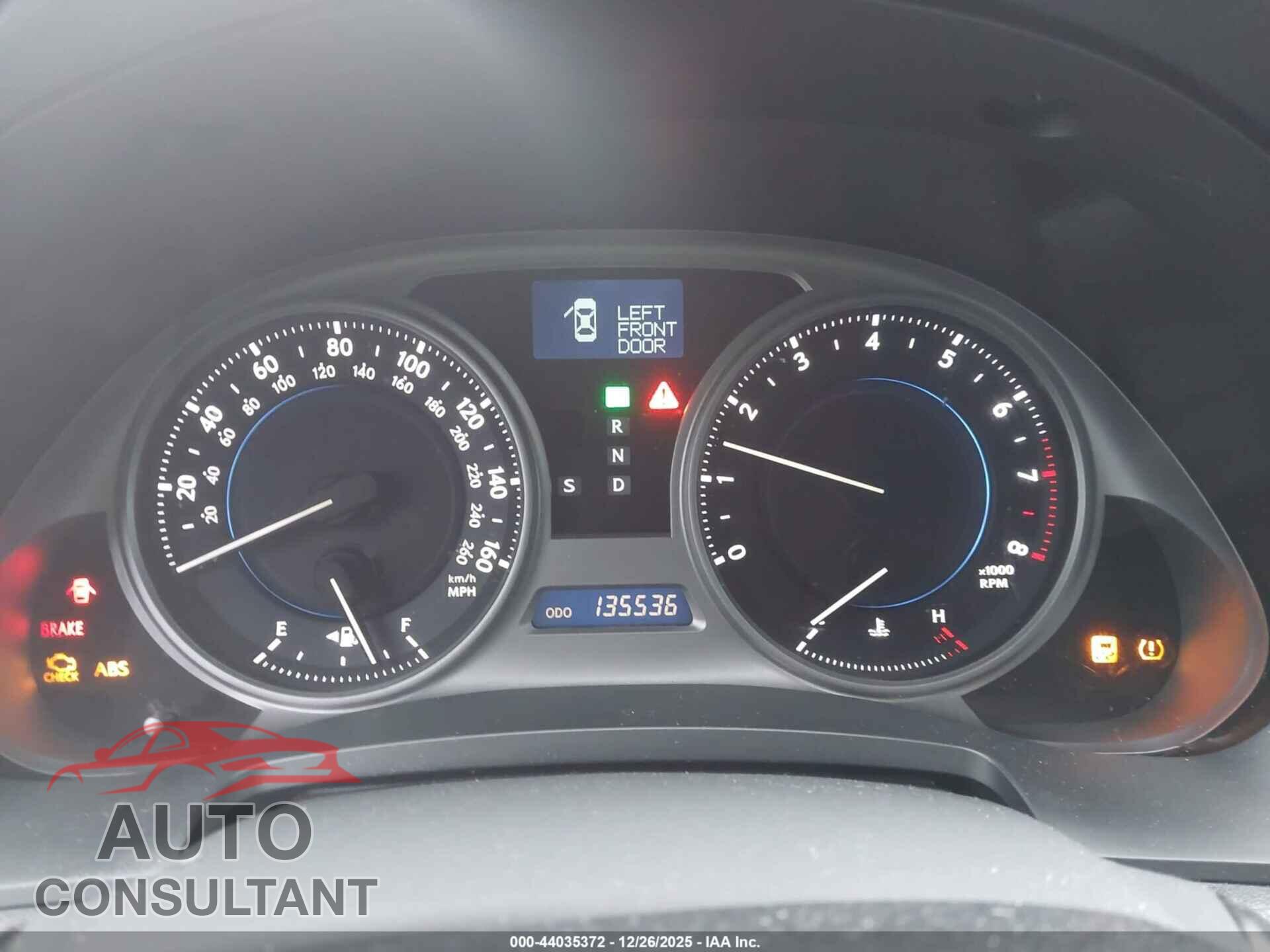 LEXUS IS 250 2010 - JTHCF5C25A2034655