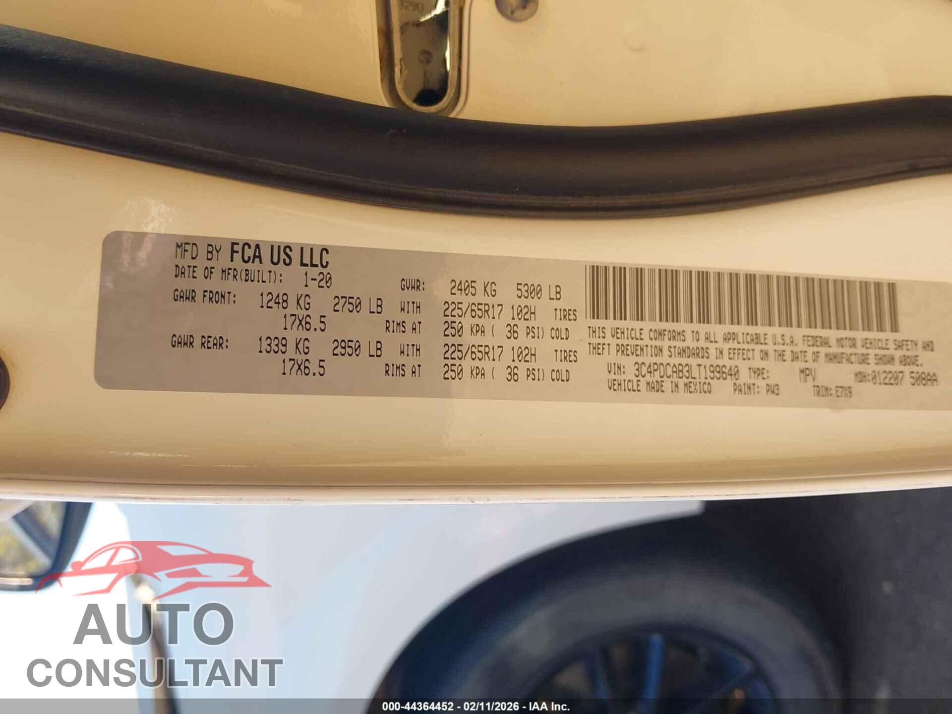 DODGE JOURNEY 2020 - 3C4PDCAB3LT199640