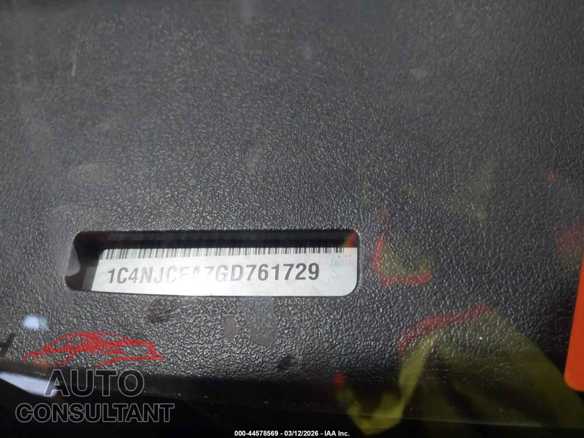 JEEP COMPASS 2016 - 1C4NJCEA7GD761729
