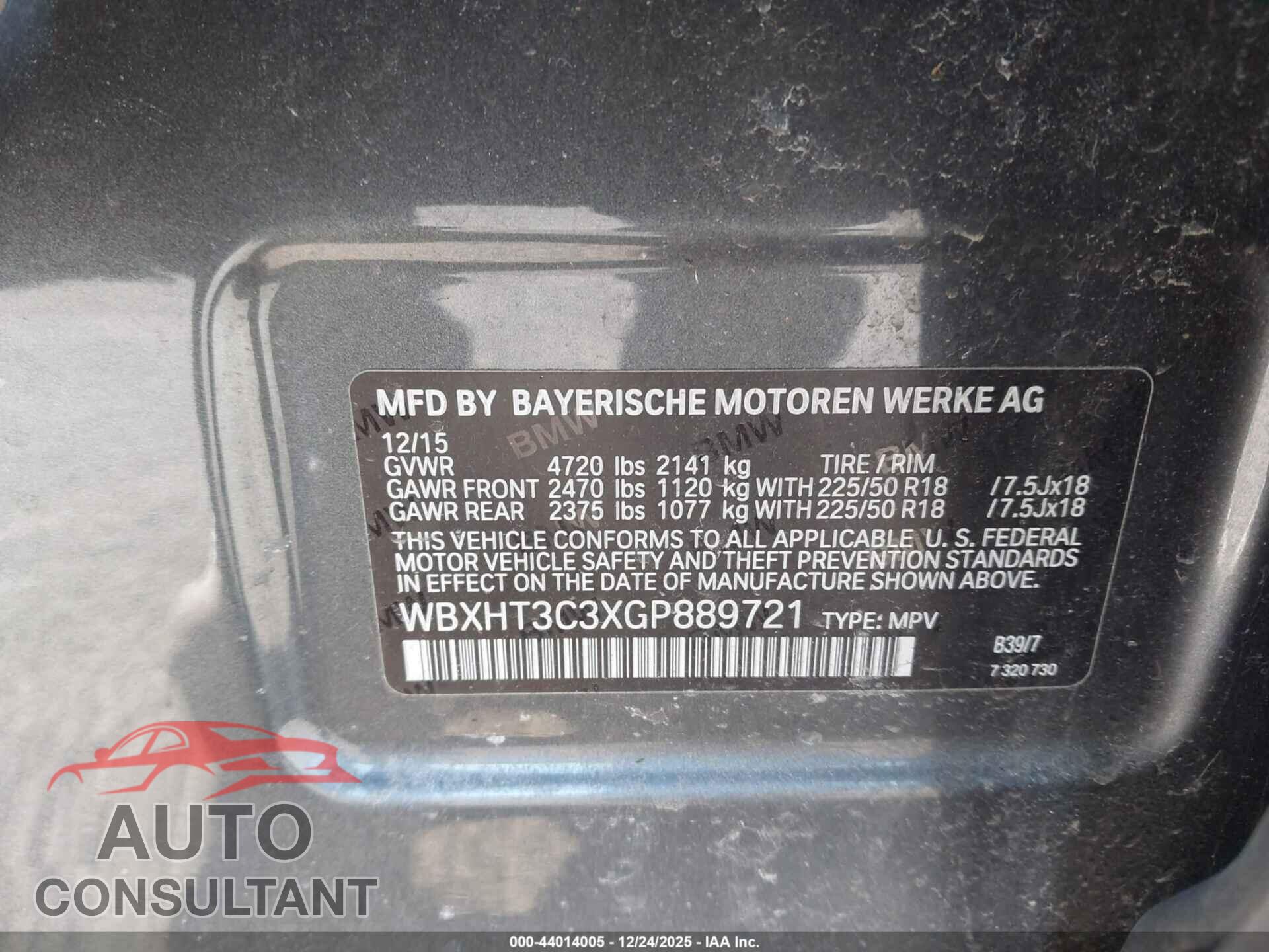 BMW X1 2016 - WBXHT3C3XGP889721